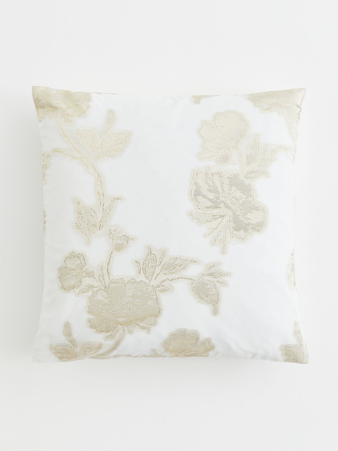

H&M Floral Jacquard-Weave Cushion Cover, White