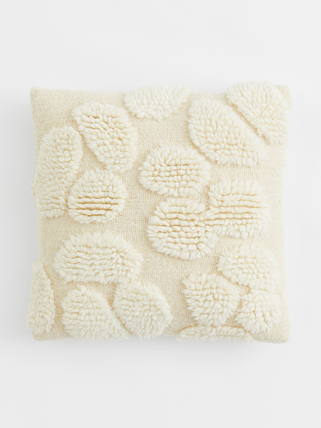 

H&M White Tufted Wool-Blend Cushion Cover