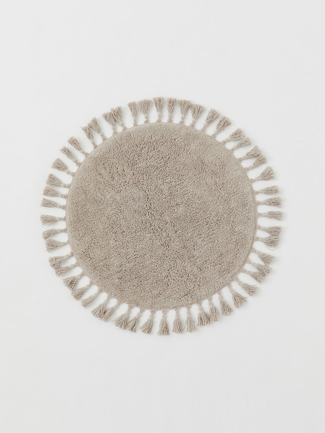 

H&M Grey Round Tasselled Bath Mat