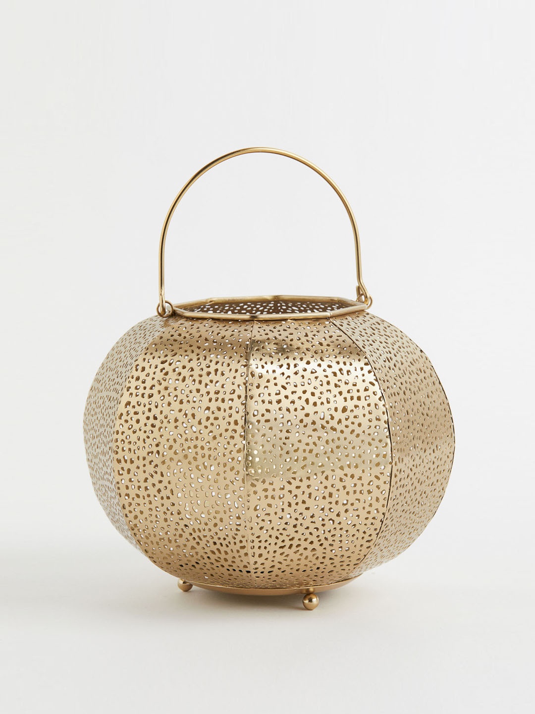 

H&M Gold-Toned Round Metal Candle Lantern