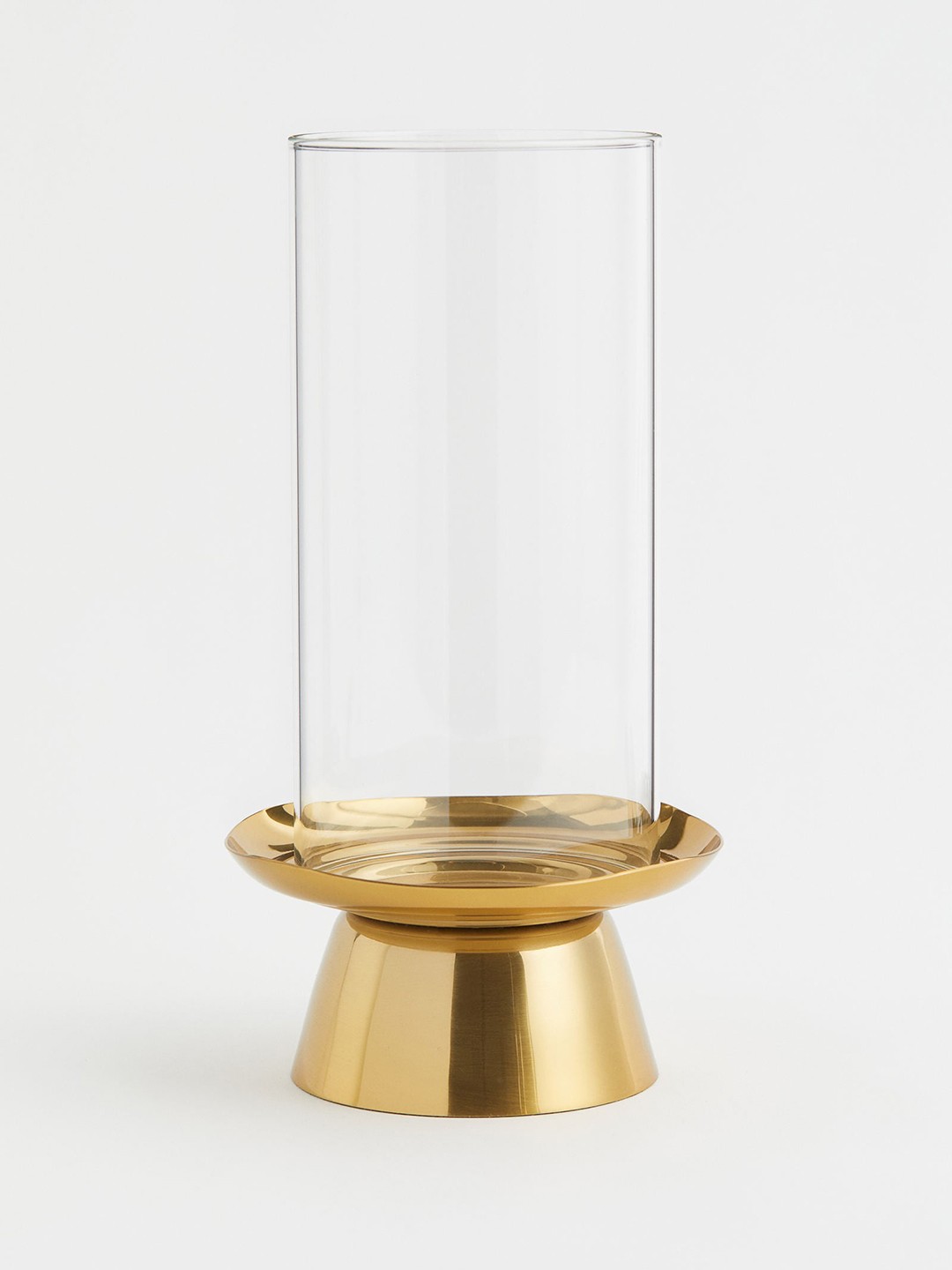 

H&M Gold-Toned Solid Metal & Glass Candle Holder