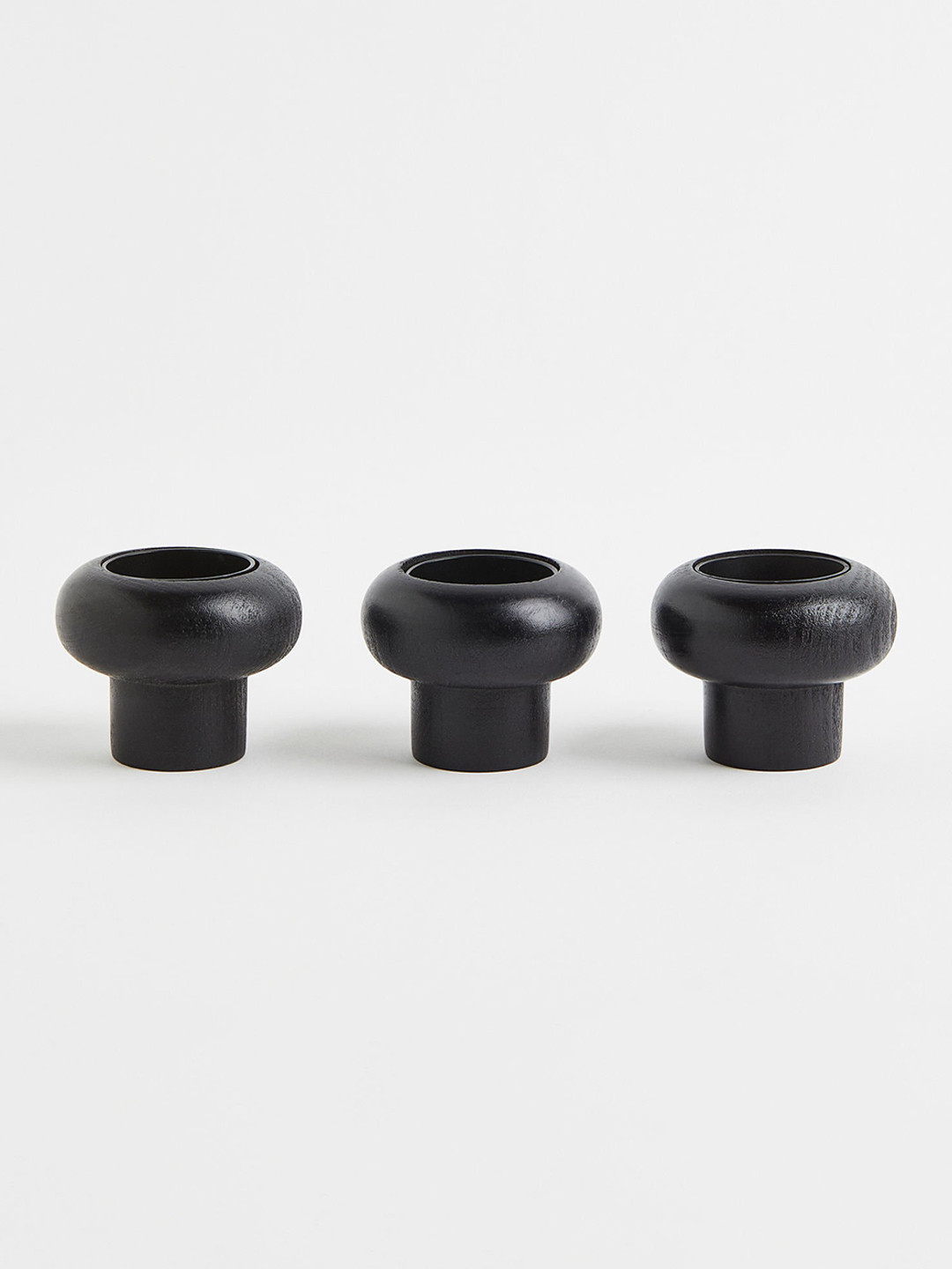 

H&M Pack of 3 Black Solid Candle Holders