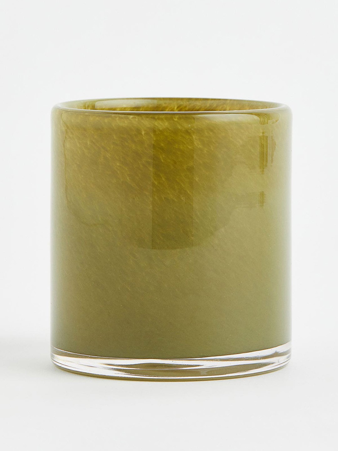 

H&M Olive Green Solid Small Glass Tealight Holder