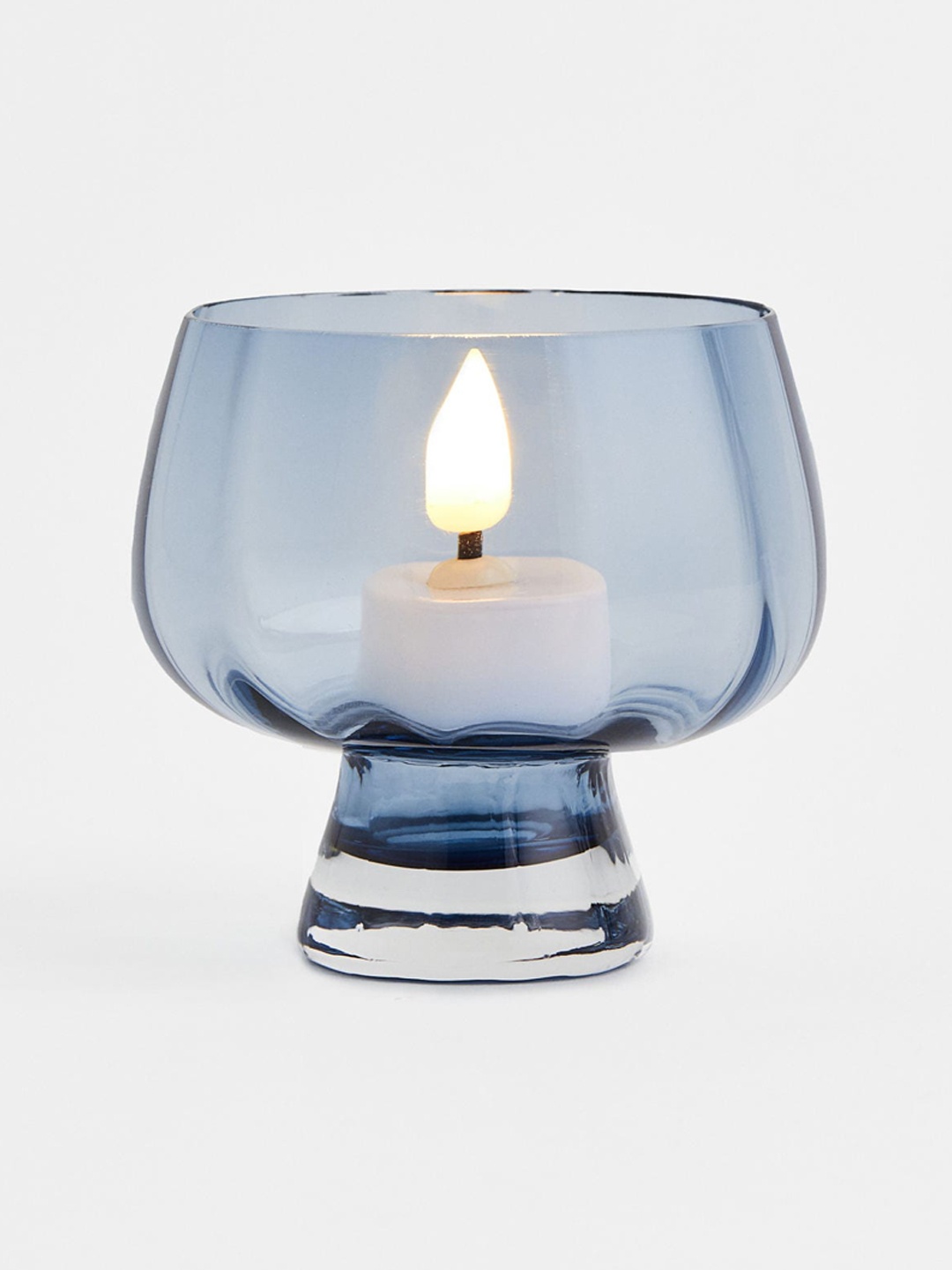 

H&M Blue Solid Glass Tealight Holder