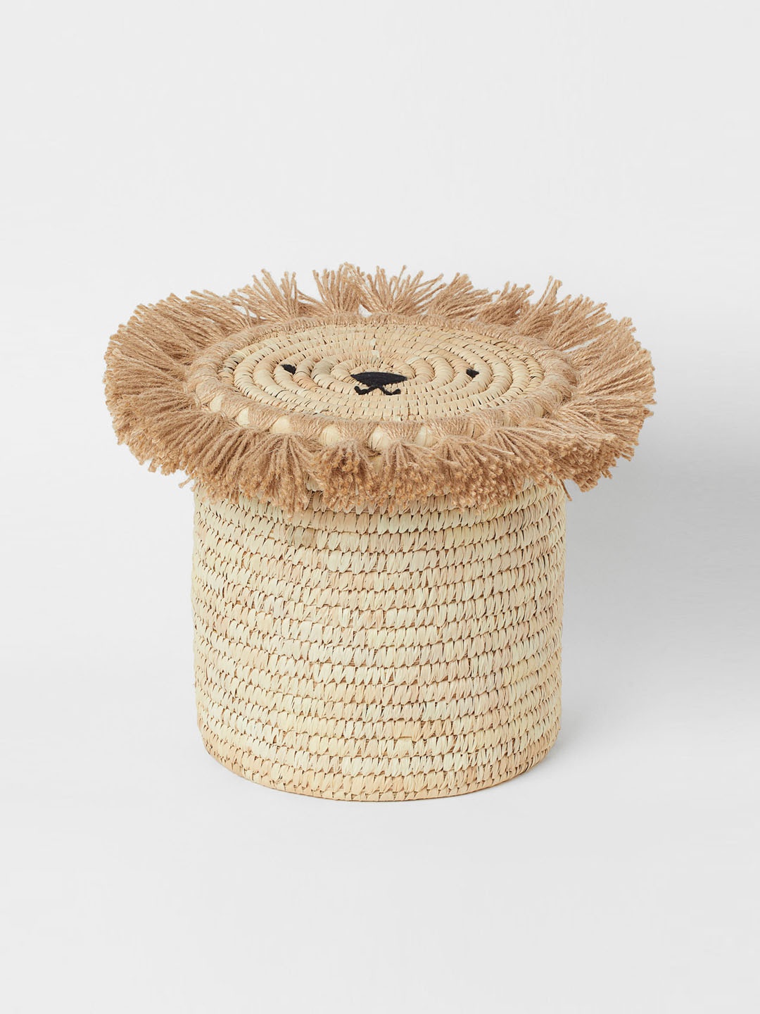 

H&M Beige Solid Straw Storage Basket