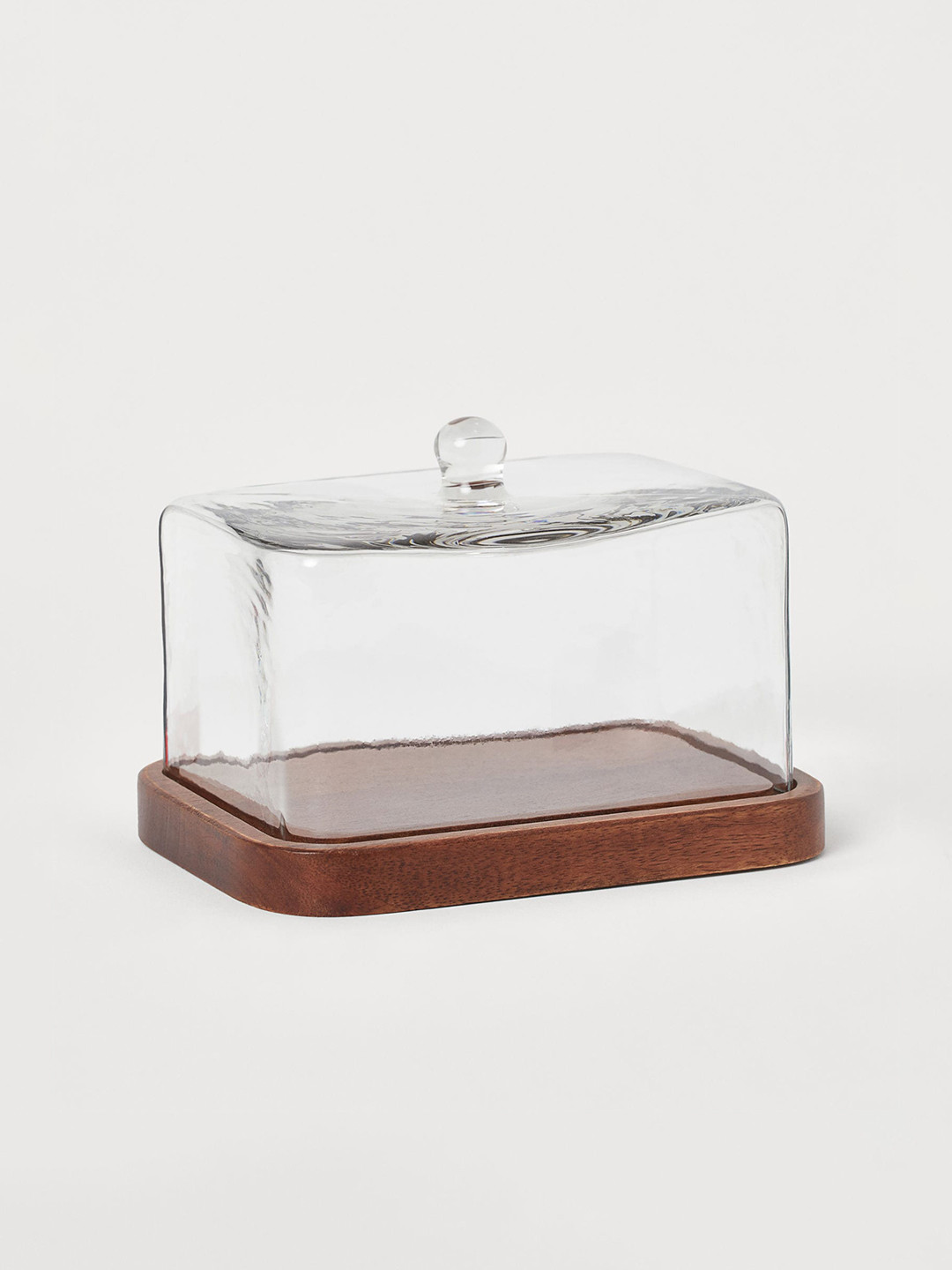 

H&M Brown & Transparent Glass-Cloche Butter Dish