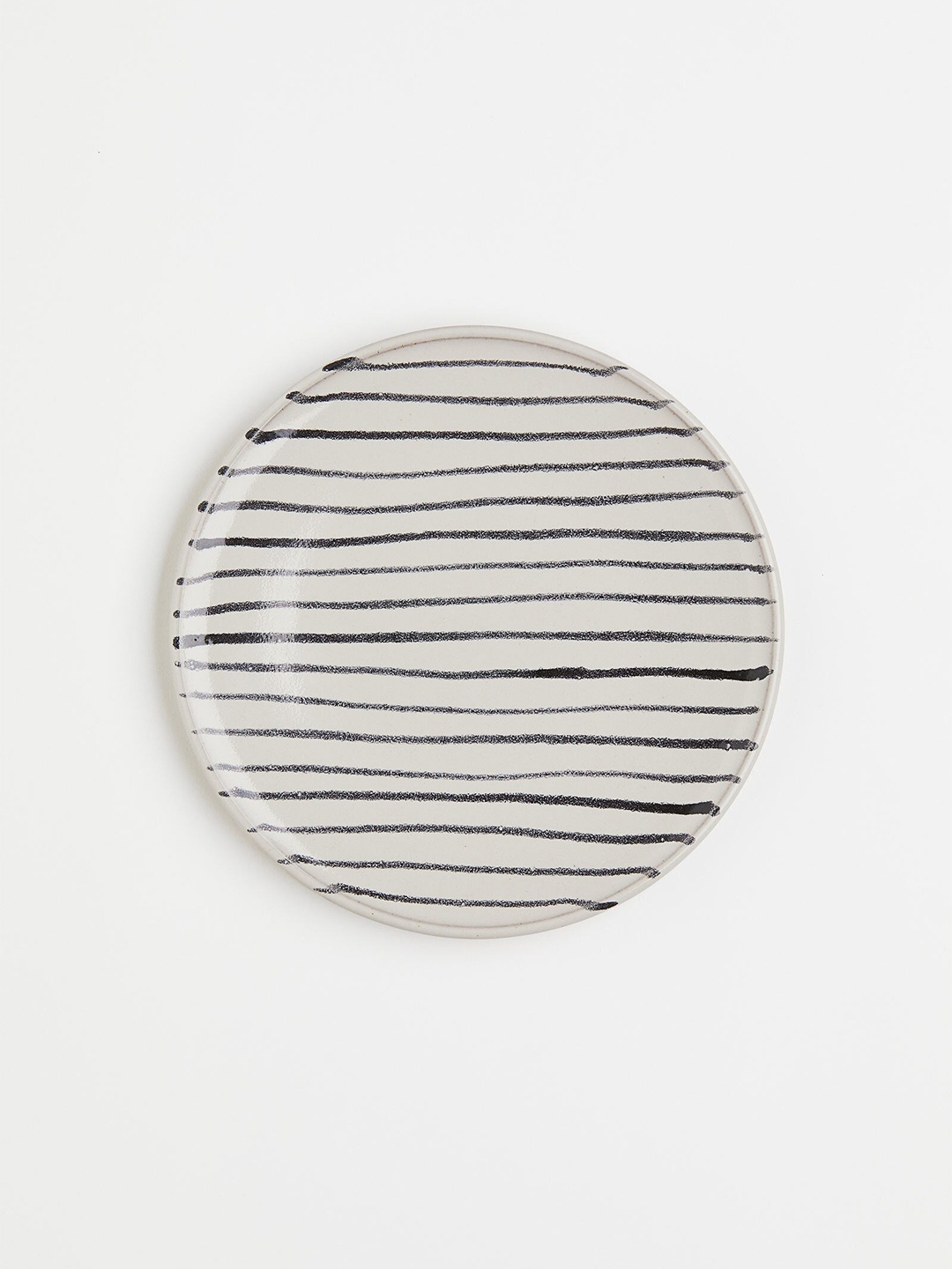 

H&M White & Black Striped Terracotta Mid Plate