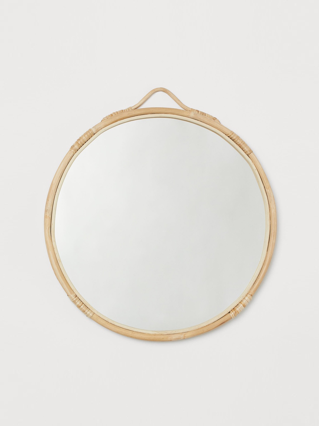 

H&M Beige Solid Rattan-Framed Mirror