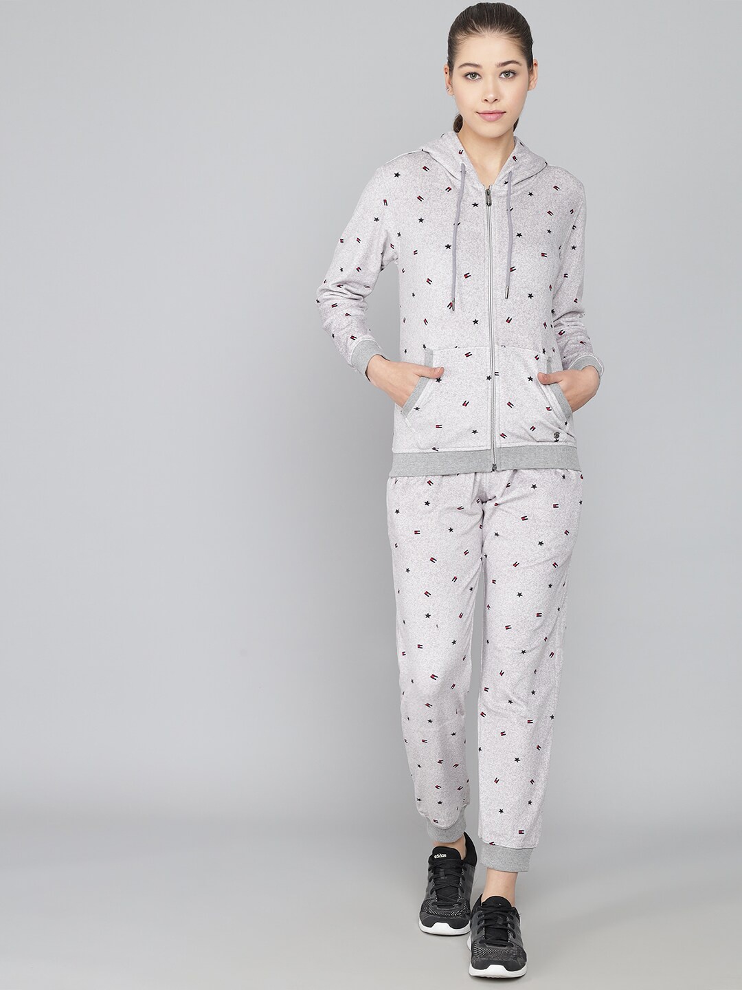 

ANTI CULTURE Women Grey Printed Sports Tracksuits