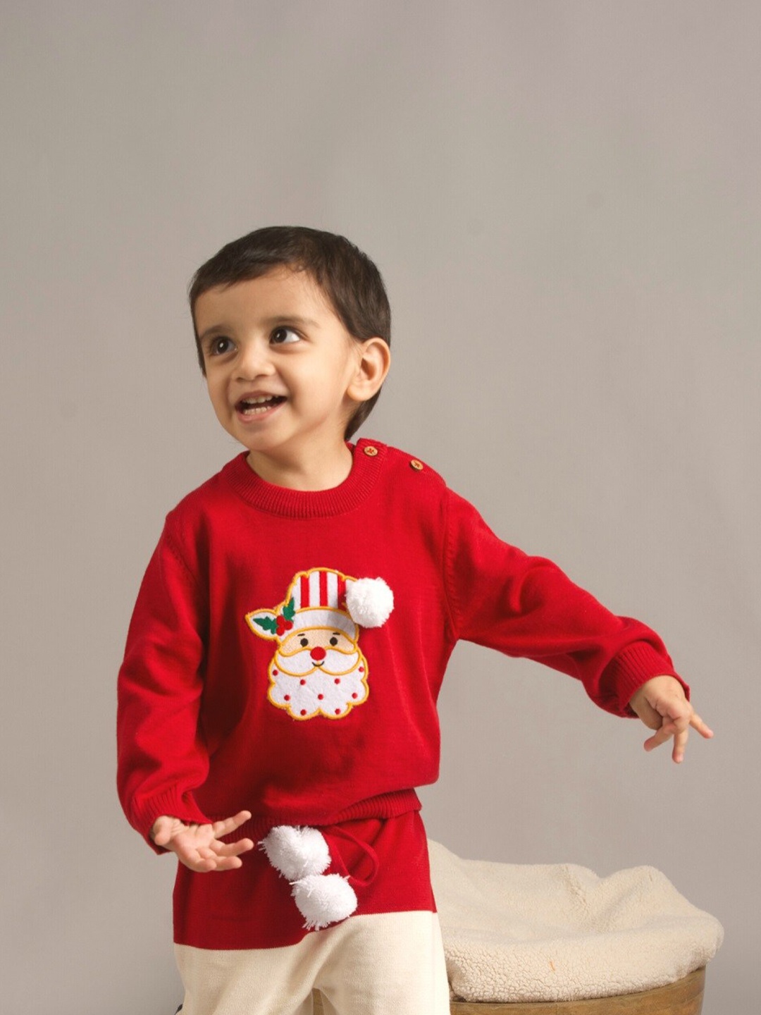 Greendeer Kids Red & White Pure Cotton Skin Friendly Pullover