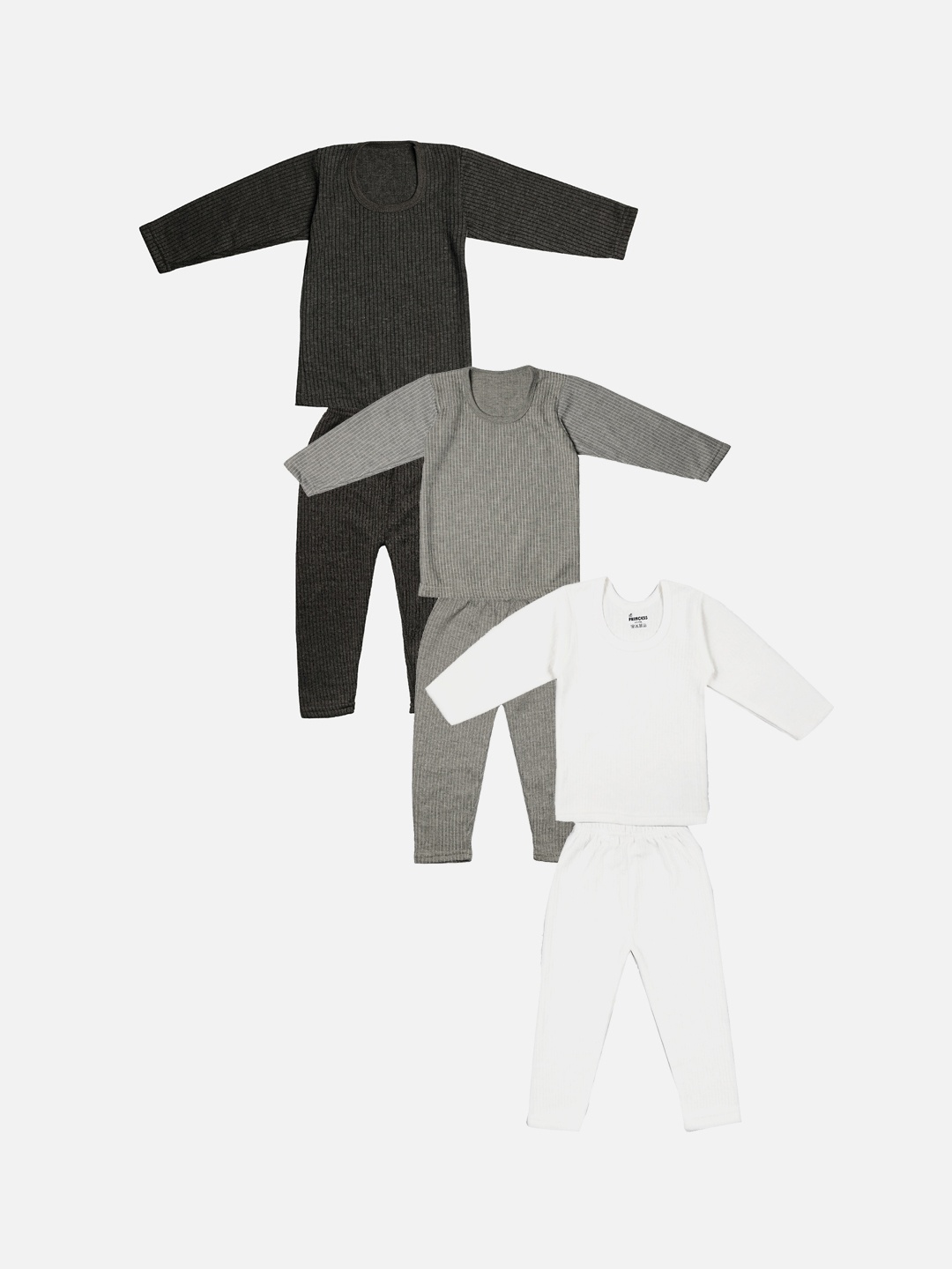 

TINY HUG Girls Pack Of 3 Assorted Cotton Thermal Sets