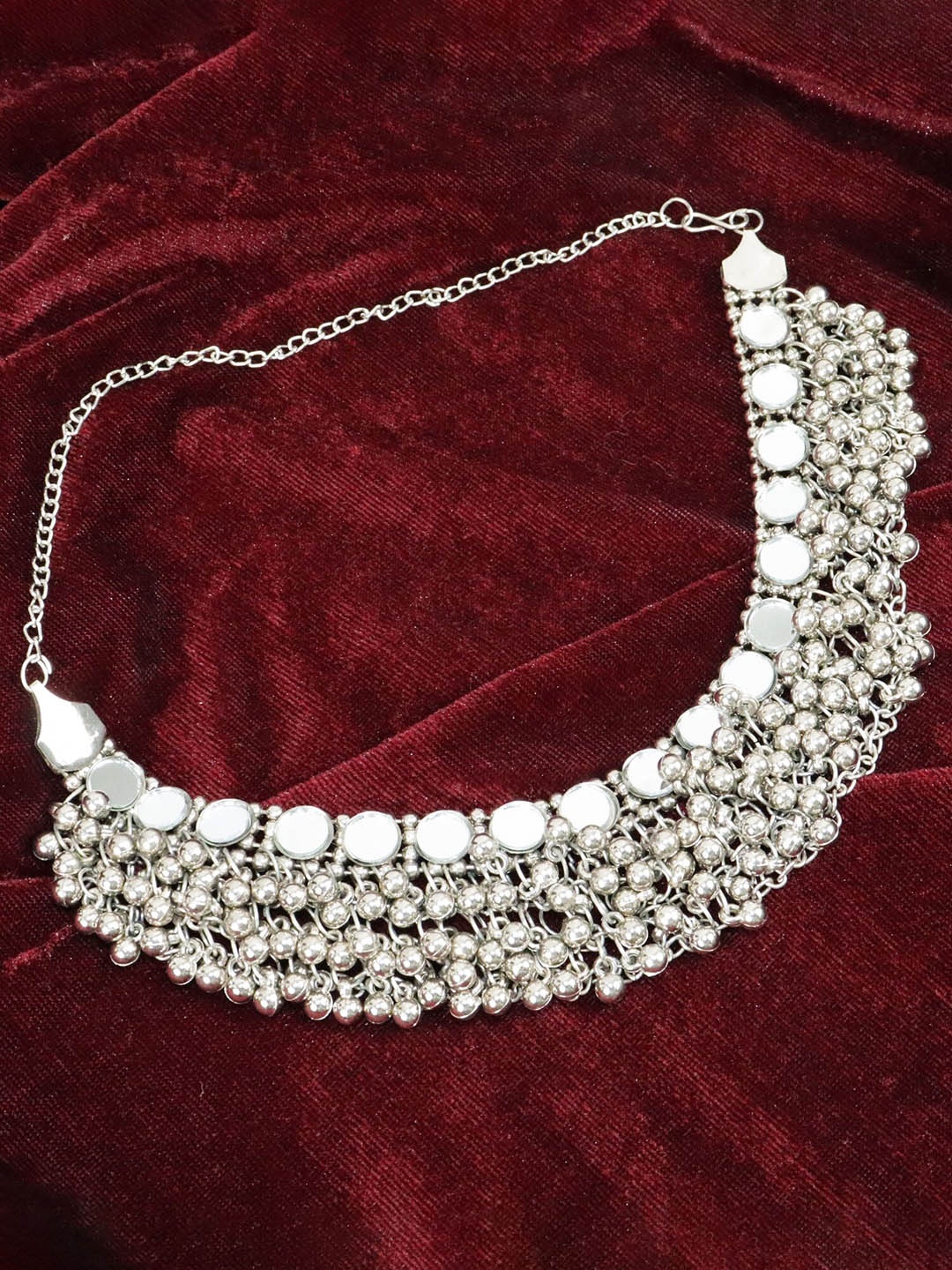 

Krelin Silver-Toned German Silver Brass-Plated Oxidised Necklace