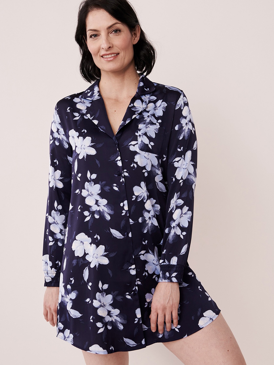 

La Vie en Rose Women Blue Printed Nightdress