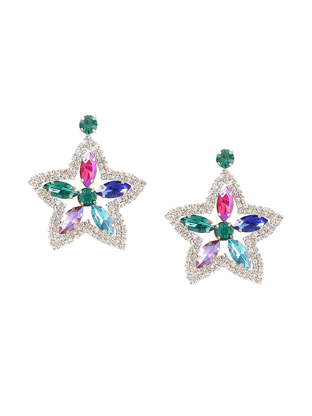 

AVANT-GARDE PARIS White & Pink Star Shaped Studs Earrings