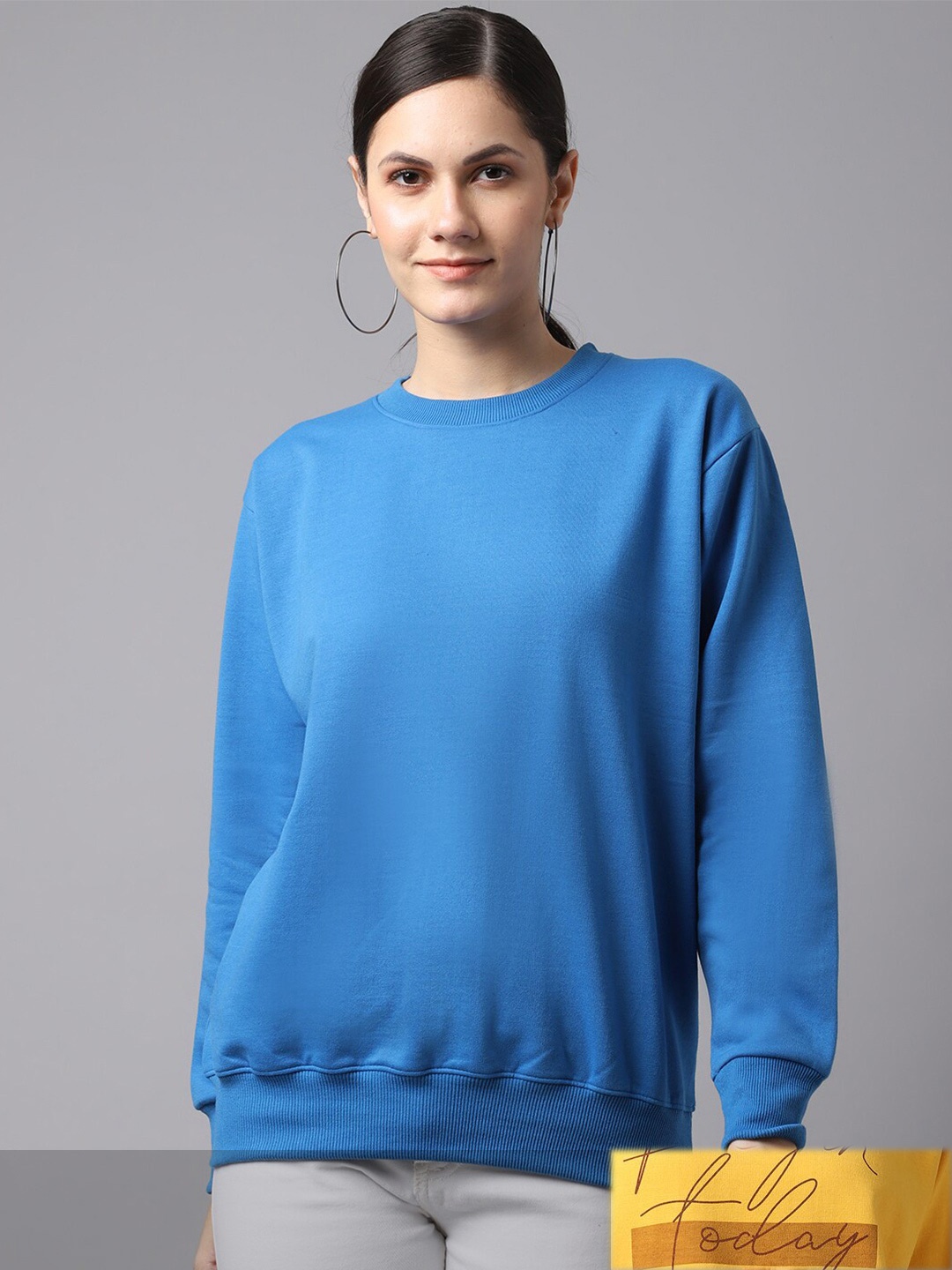 

MACK JONNEY Women Pack Of 2 Yellow & Blue Solid Sweatshirt
