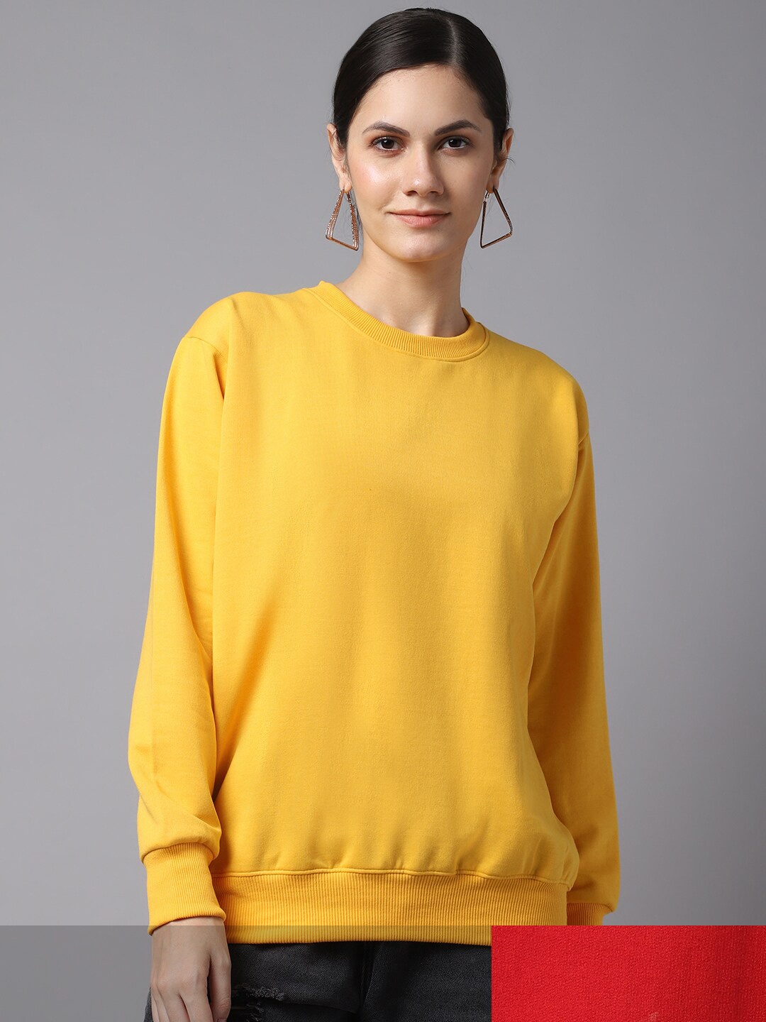 MACK JONNEY Women Pack of 2 Yellow & Red Sweatshirt