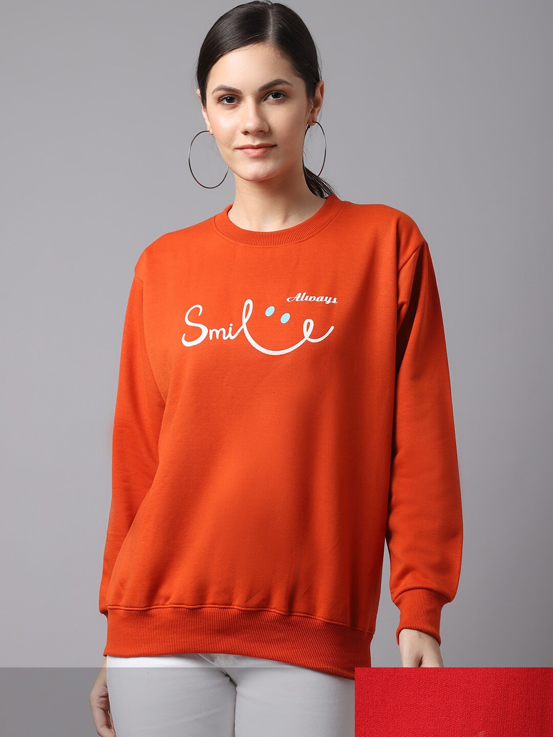 

MACK JONNEY Women Pack Of 2 Printed Sweatshirt, Orange