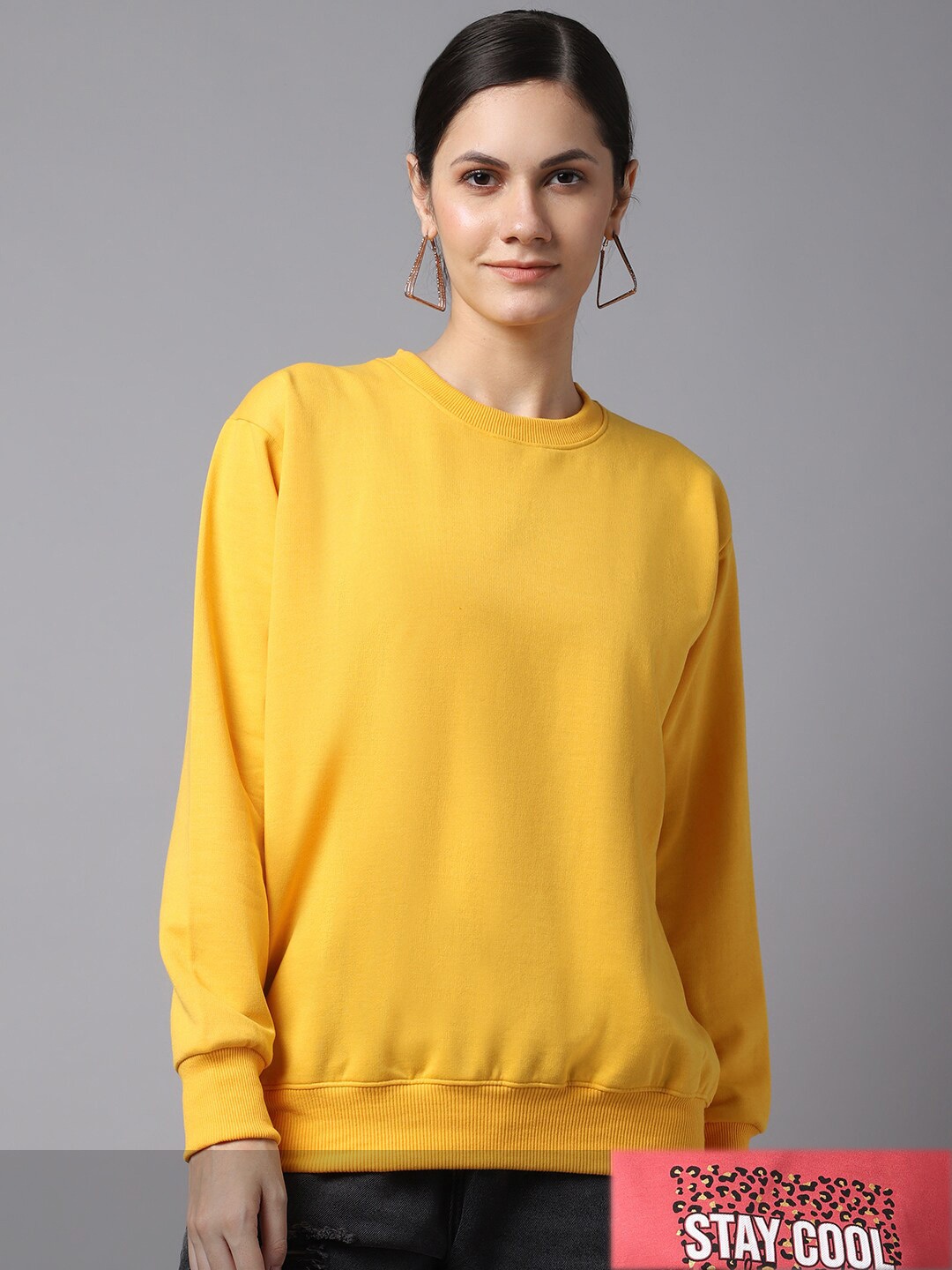 

MACK JONNEY Women Pack Of 2 Printed Sweatshirt, Yellow