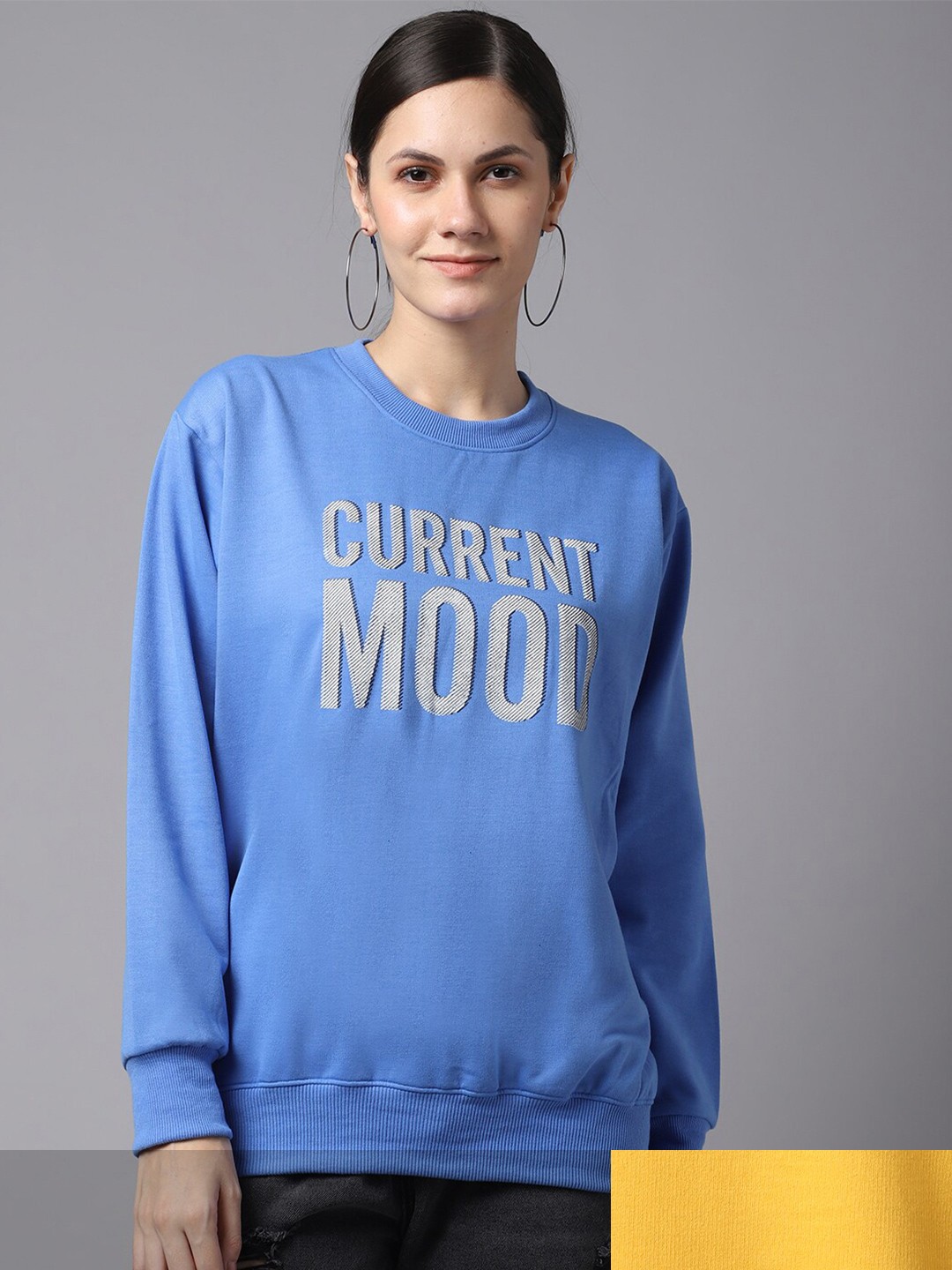 

VIMAL JONNEY Women Pack of 2 Blue & Yellow Printed Sweatshirts