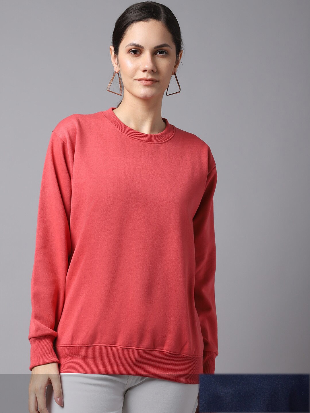 MACK JONNEY Set of 2 Women Round NeckSweatshirt, Pink