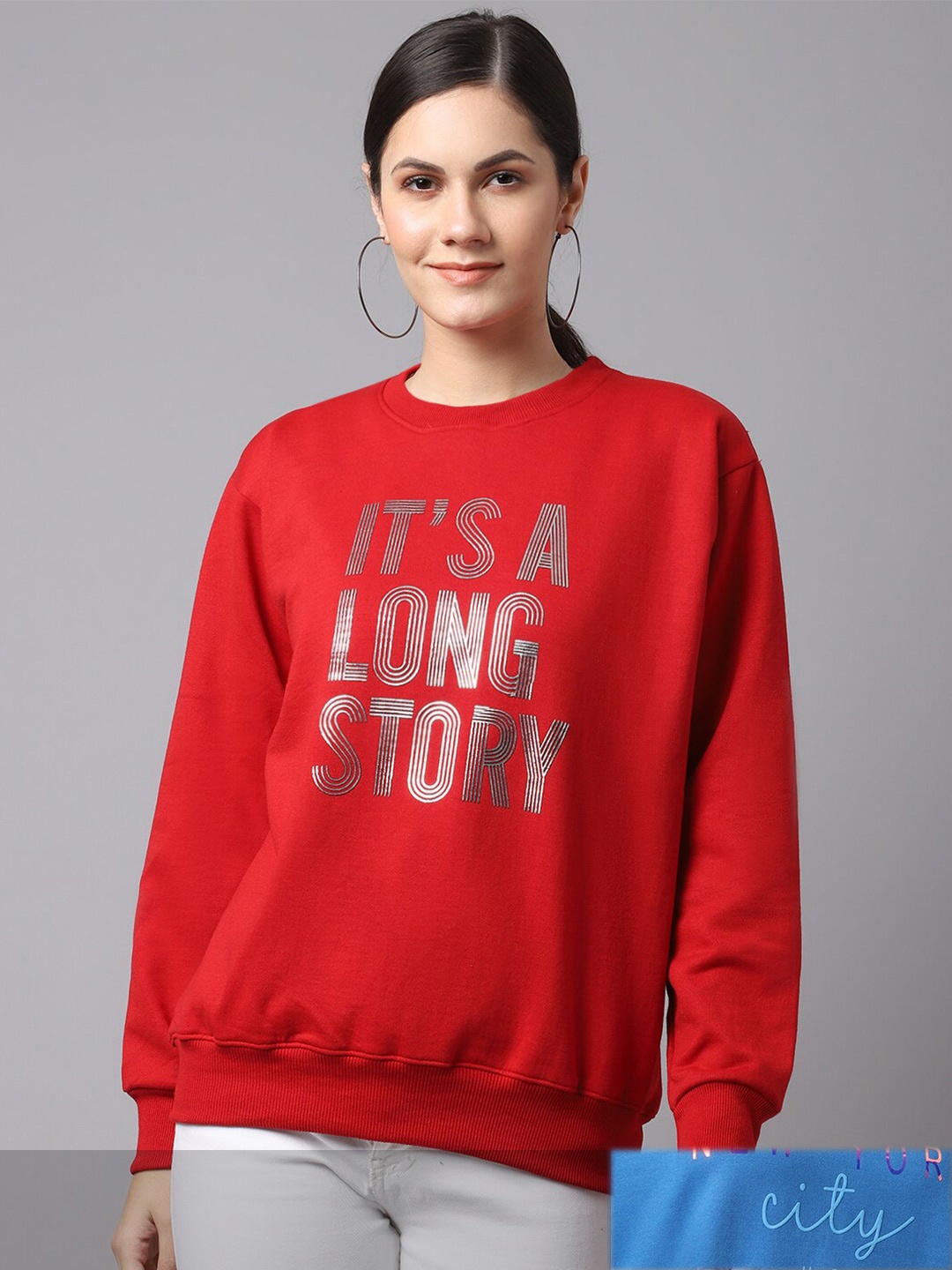 

MACK JONNEY Women Pack Of 2 Printed Sweatshirt, Red