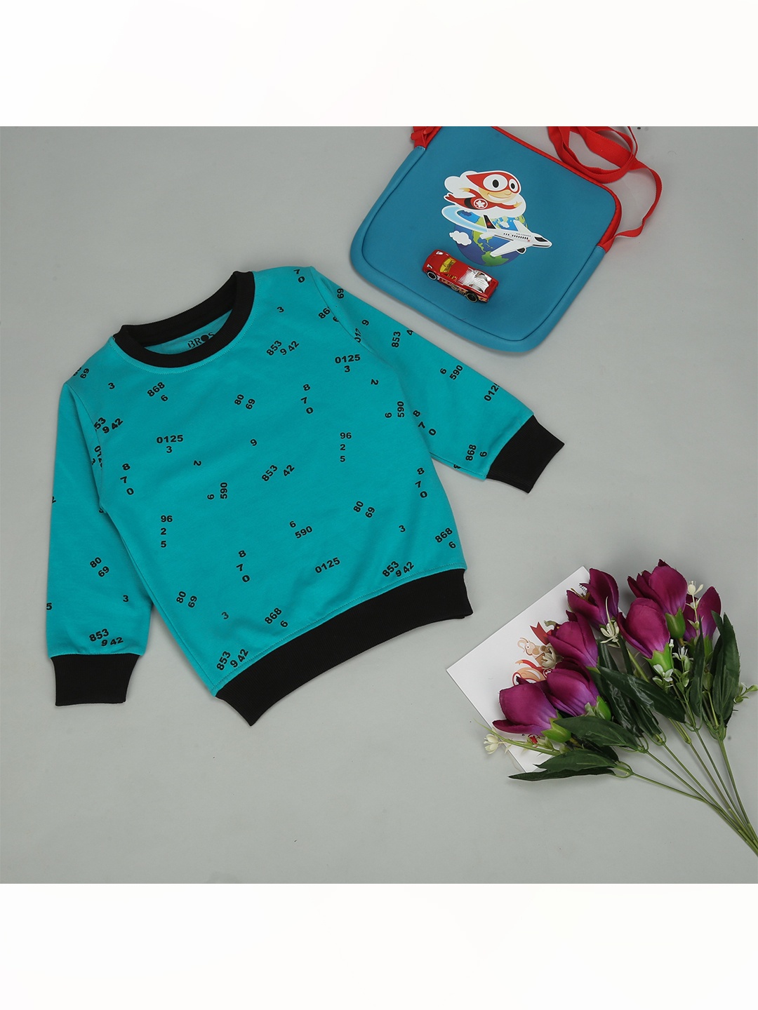 

3BROS Kids Blue Printed Sweatshirt