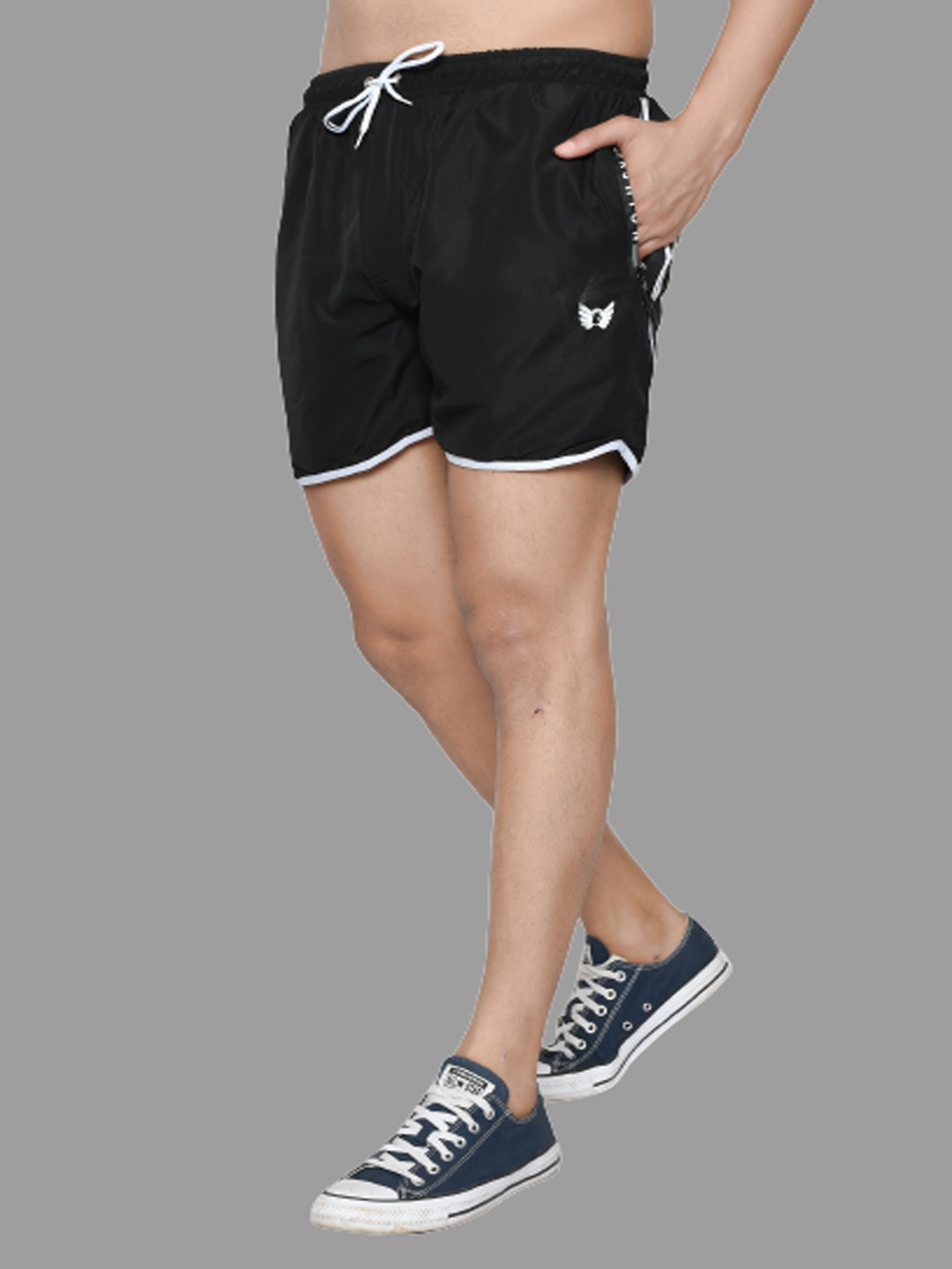 

SIAPA Men Black Running Sports Shorts
