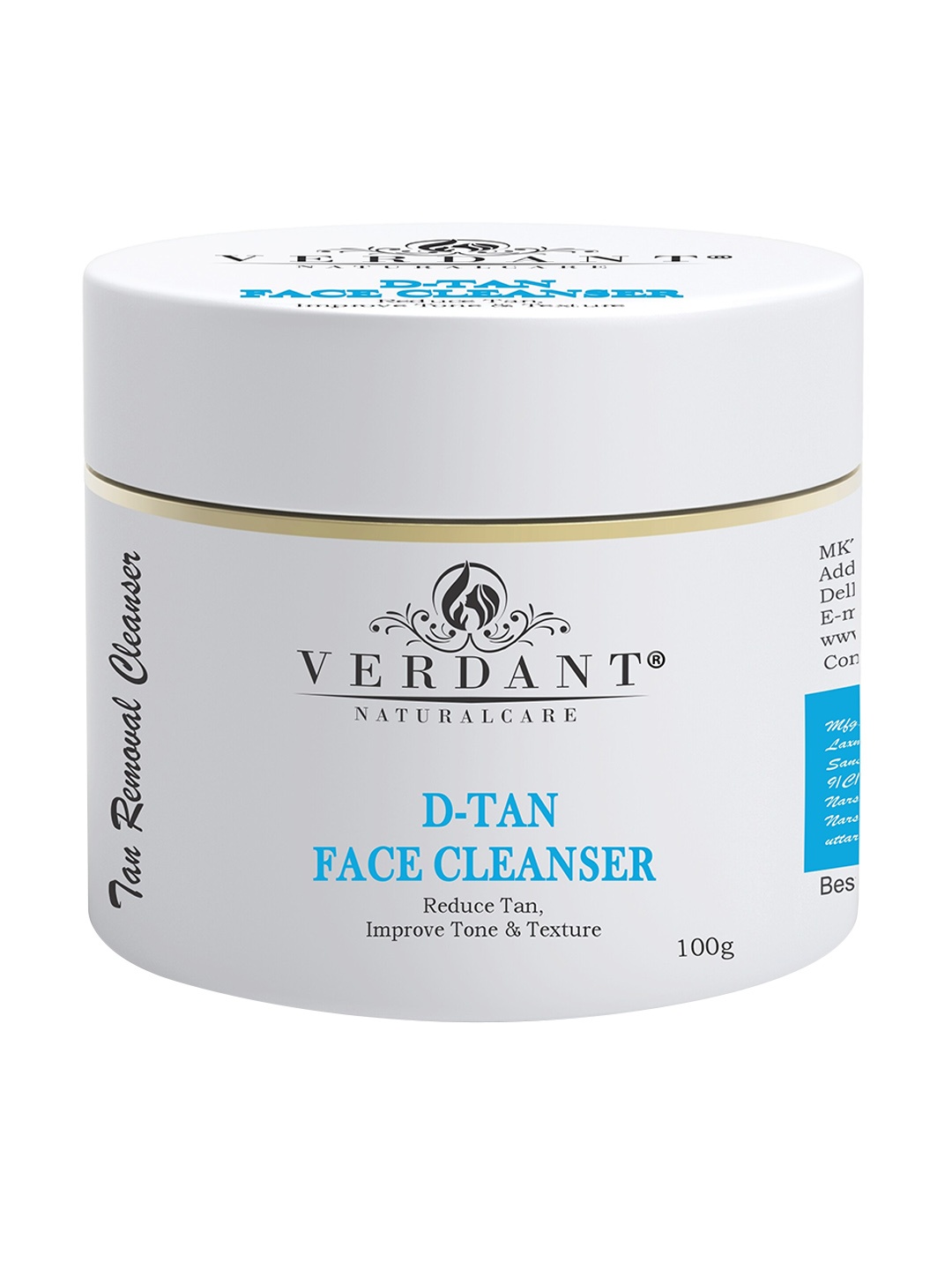 Verdant Natural Care D-Tan and Tan Removal Face Cleanser 100g, White