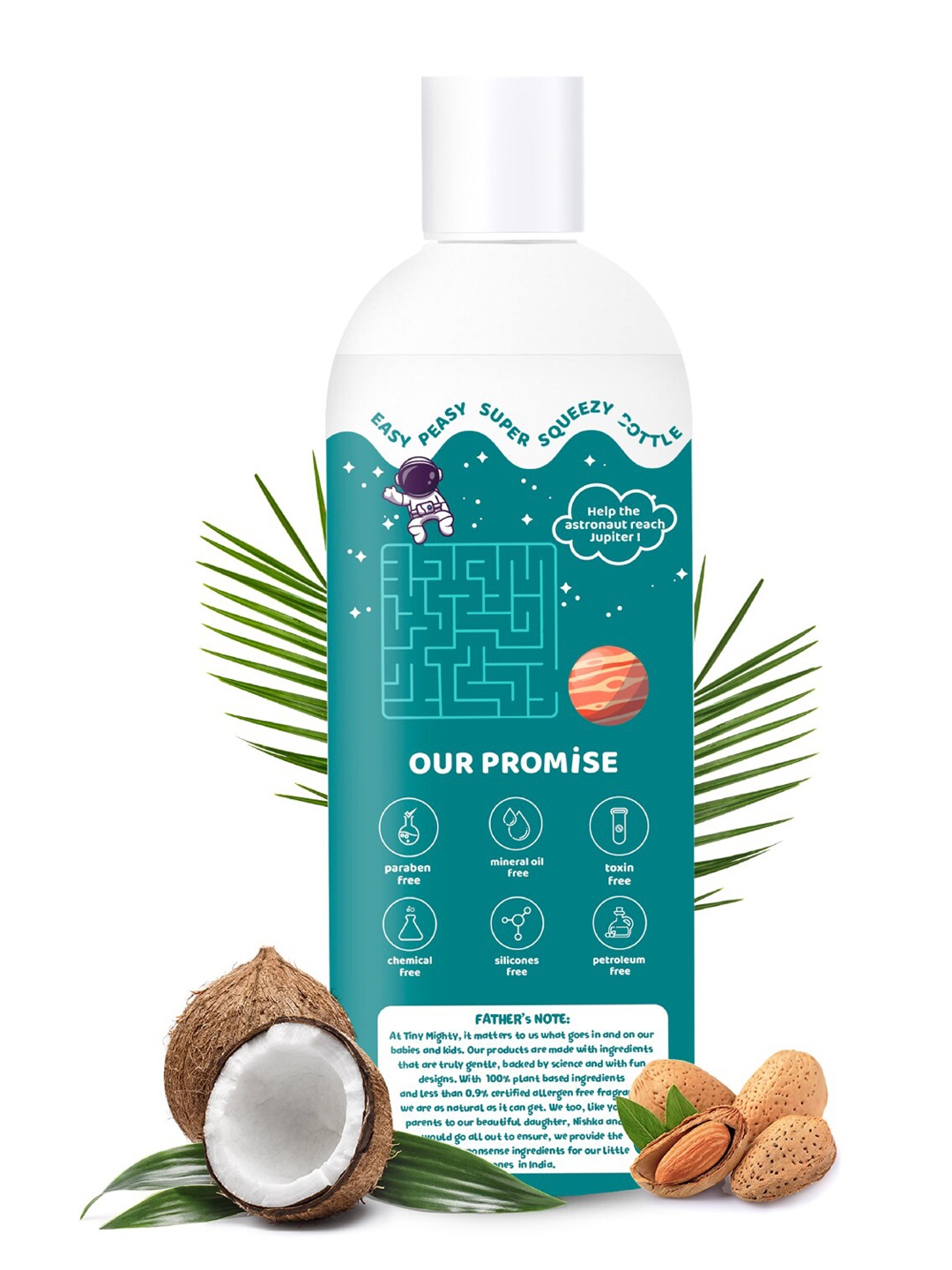 

tiny mighty Kids 100% Cold Pressed Coconut & Almond Hair Oil 200ml, White
