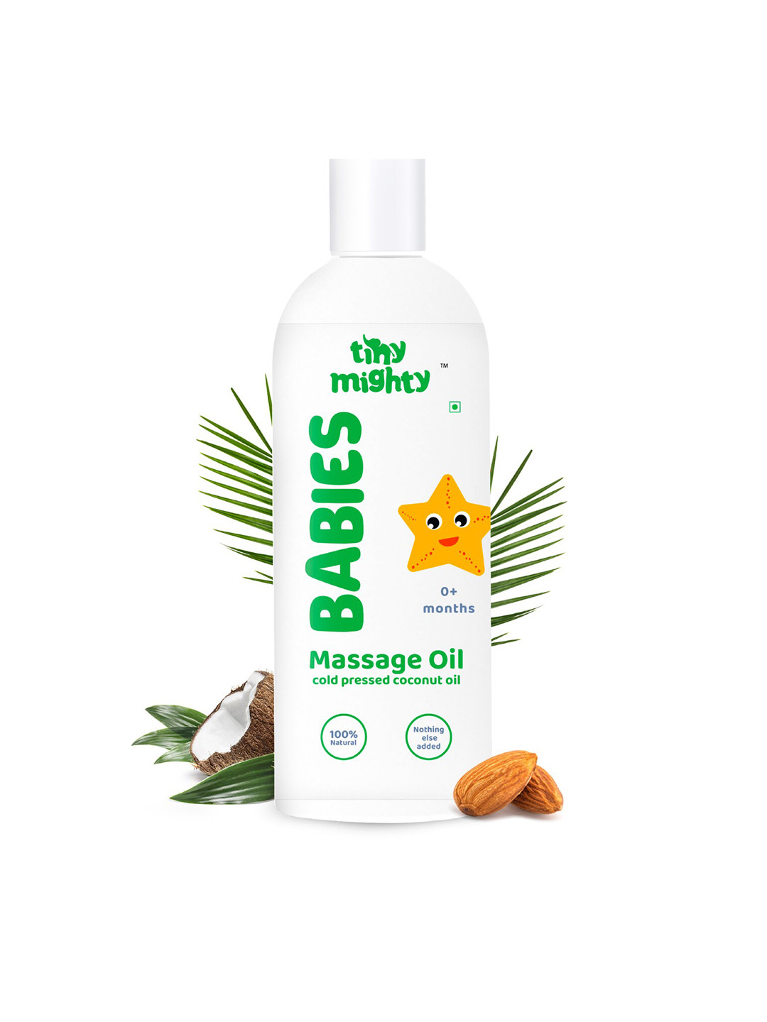 

tiny mighty Kids 100% Cold Pressed Coconut & Almond Massage Oil 200ml, White