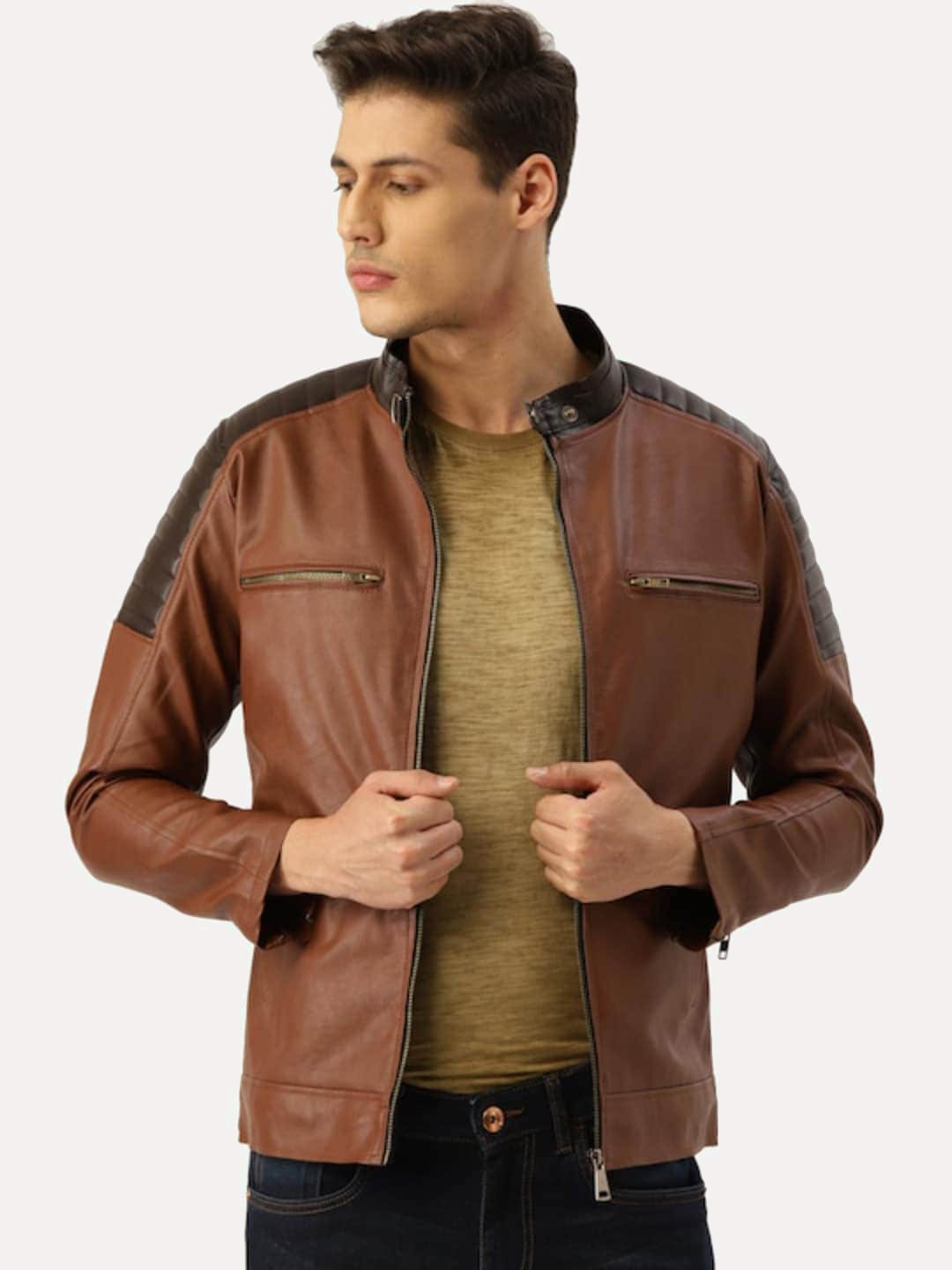 

Leather Retail Men Brown Outdoor Biker Jacket
