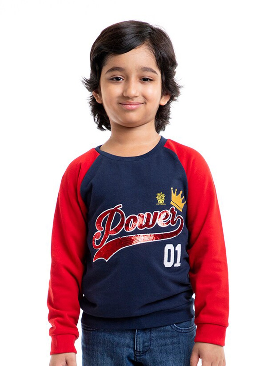 BYB PREMIUM Boys Navy Blue Printed Sweatshirt