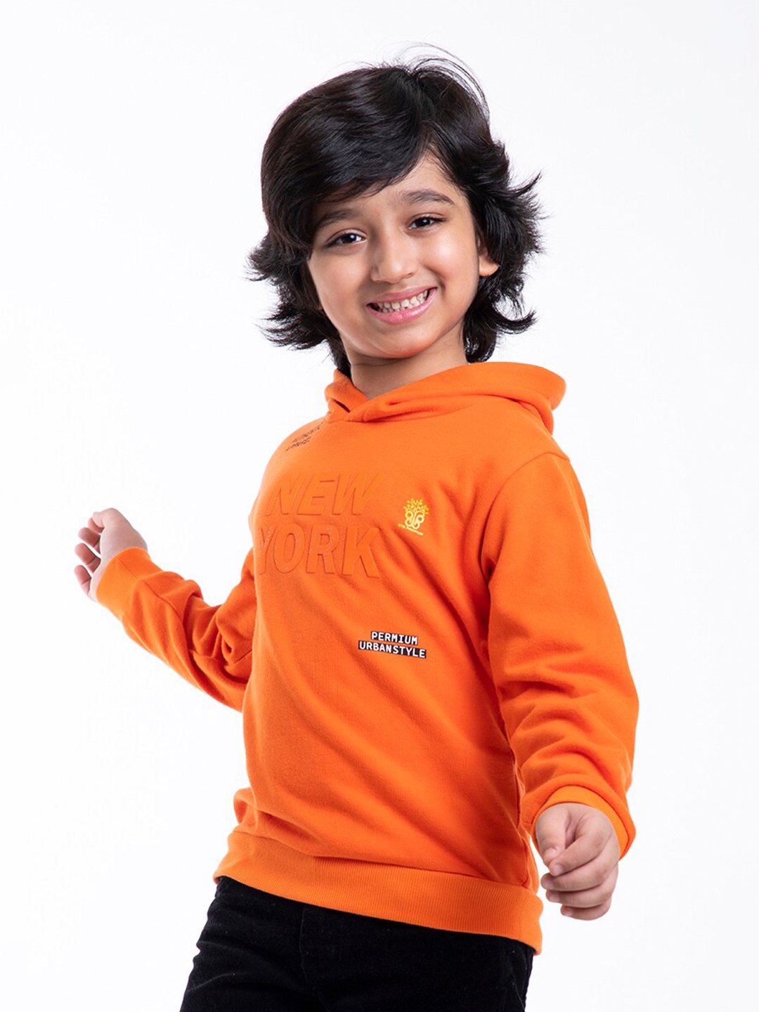 

BYB PREMIUM Boys Orange Hooded Sweatshirt
