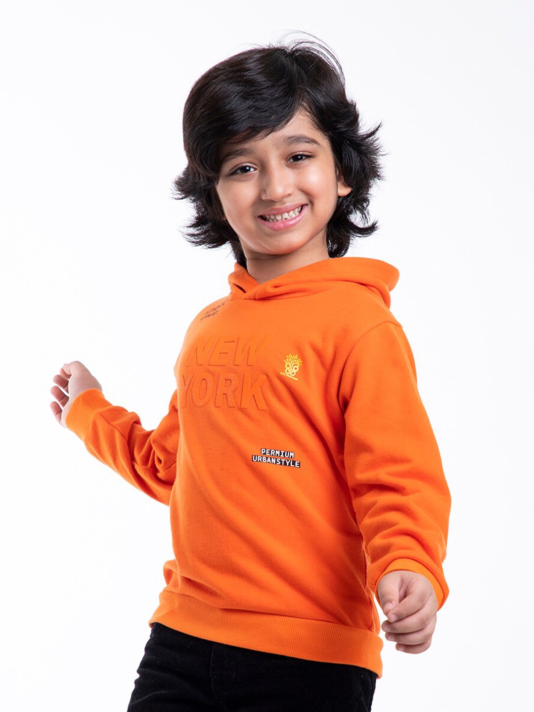 

BYB PREMIUM Boys Orange Hooded Sweatshirt