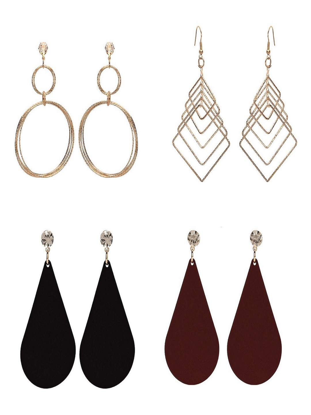 

CHOCOZONE Women Gold-Toned Contemporary Drop Earrings