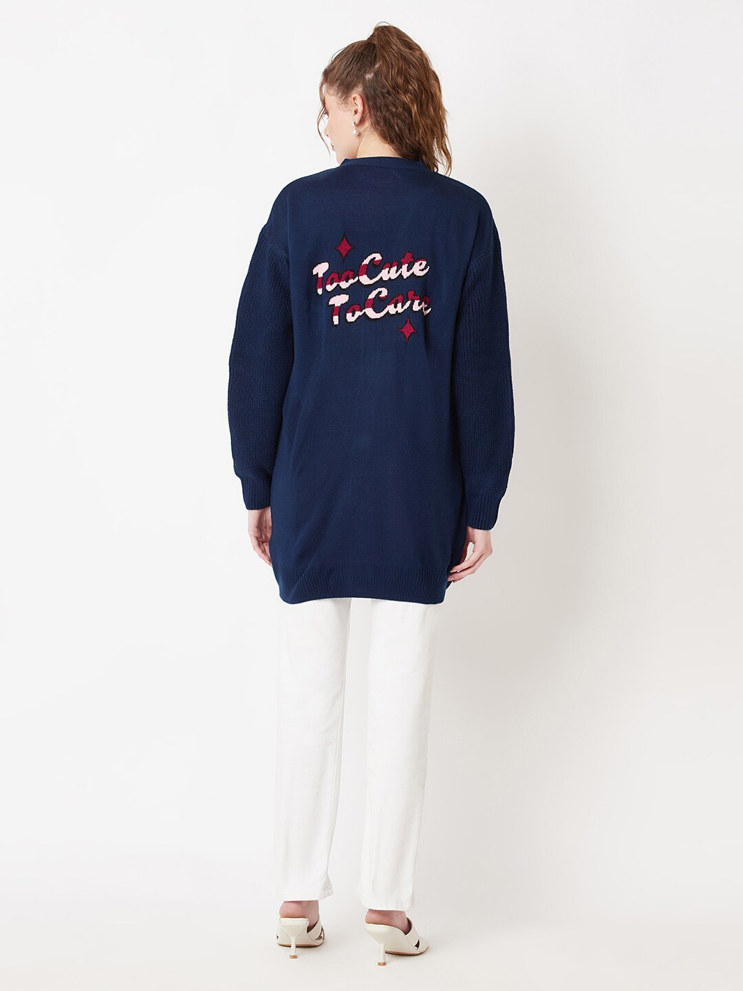 

Miramor Women Blue & Red Longline Cardigan