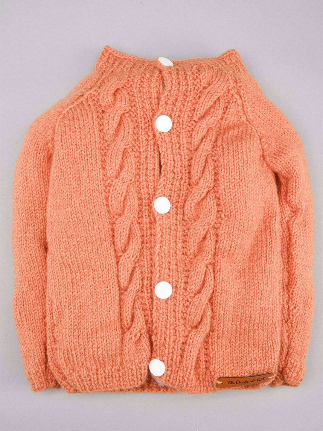 

The Original Knit Unisex Kids Peach-Coloured Cable Knit Cardigan