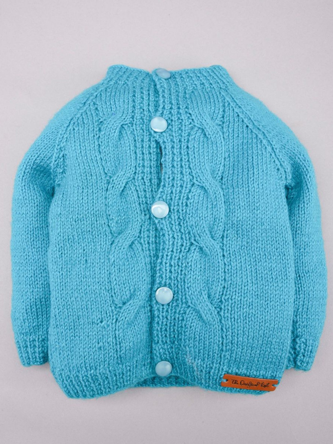 

The Original Knit Unisex Kids Blue Cable Knit Cardigan