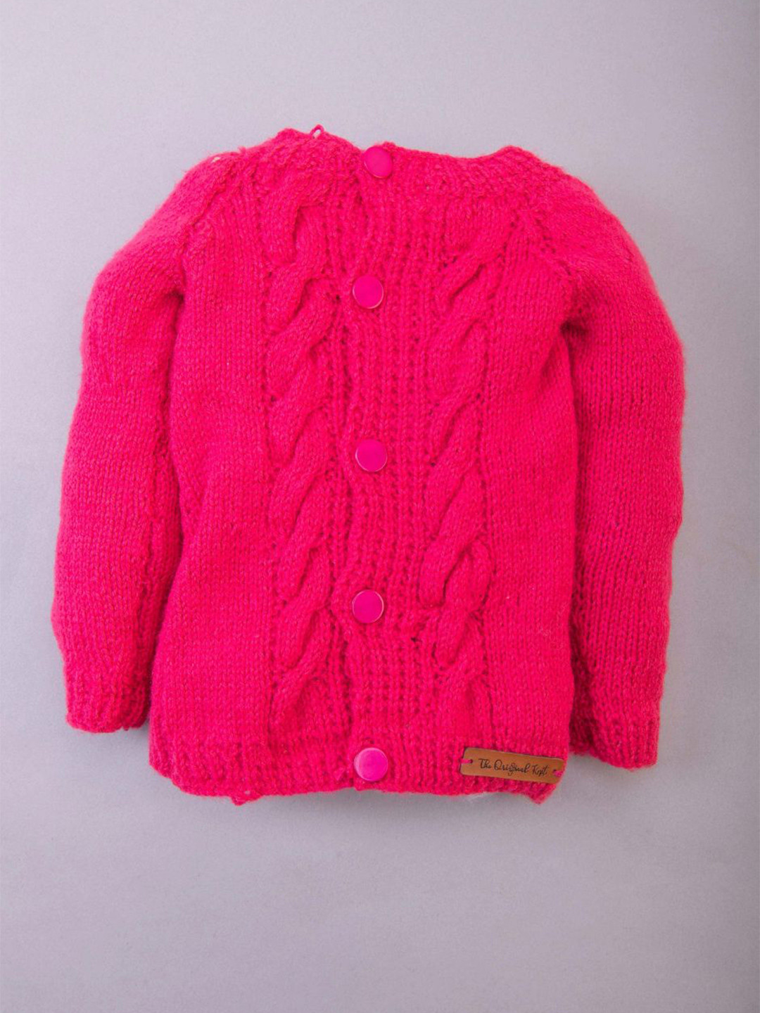

The Original Knit Unisex Kids Pink Cable Knit Cardigan