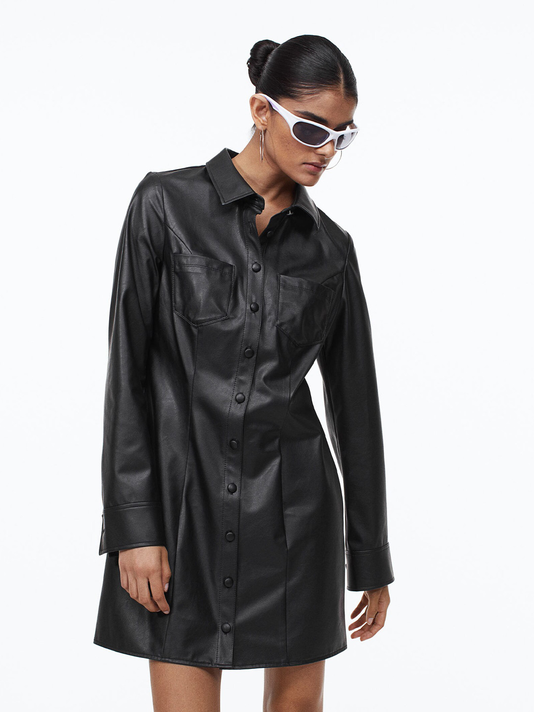 

H&M Women Black Shirt Dress
