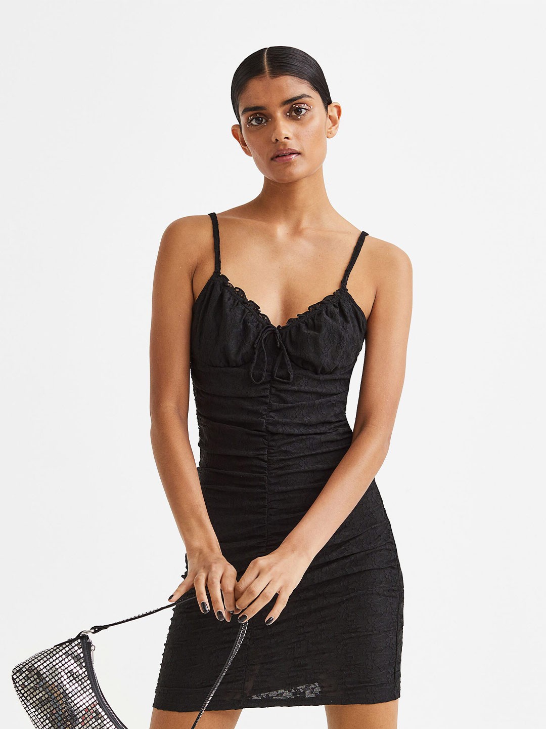 

H&M Solid Sheath Mini Dress, Black