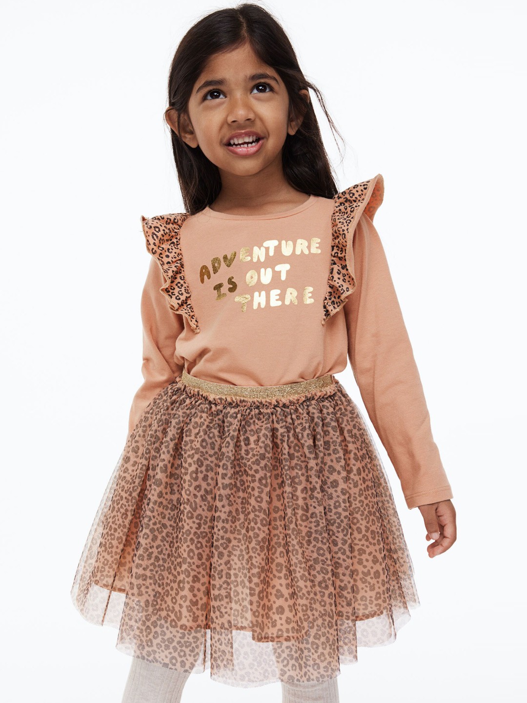 

H&M Girls Beige Printed 2-Piece Set