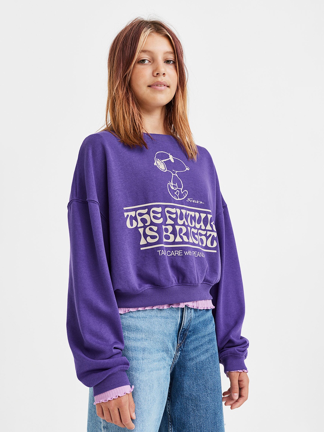 

H&M Girls Printed Pullover Sweatshirt, Multi