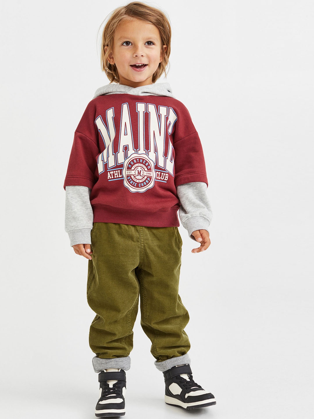 

H&M Boys Olive Green Corduroy Joggers