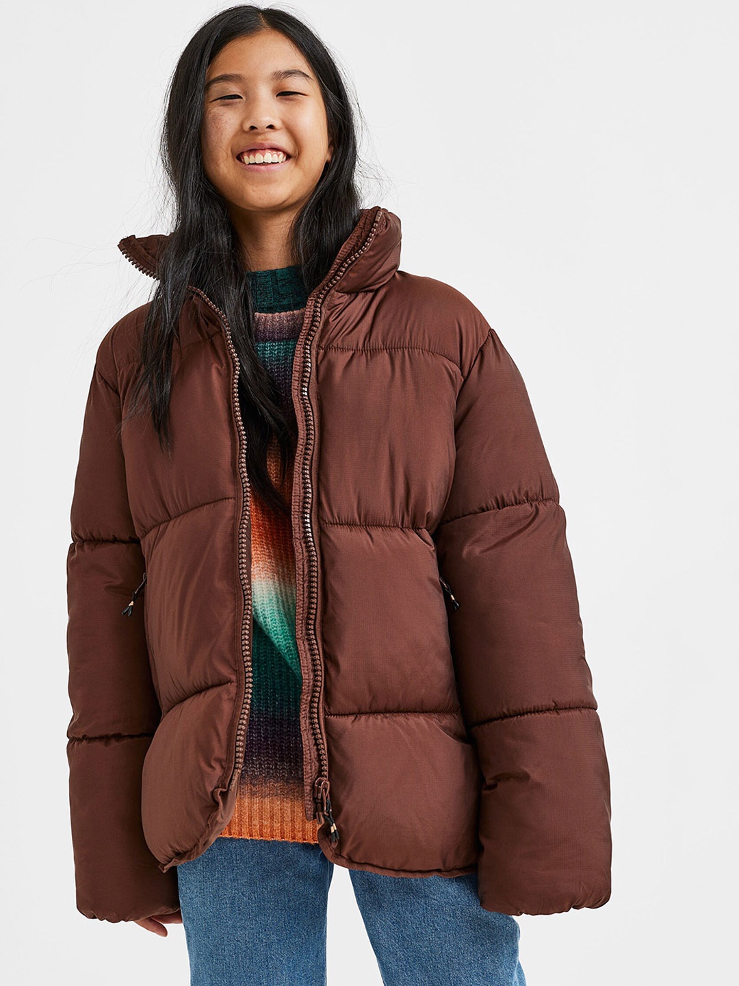 

H&M Girls Brown Solid THERMOLITE Water-Repellent Padded Jacket