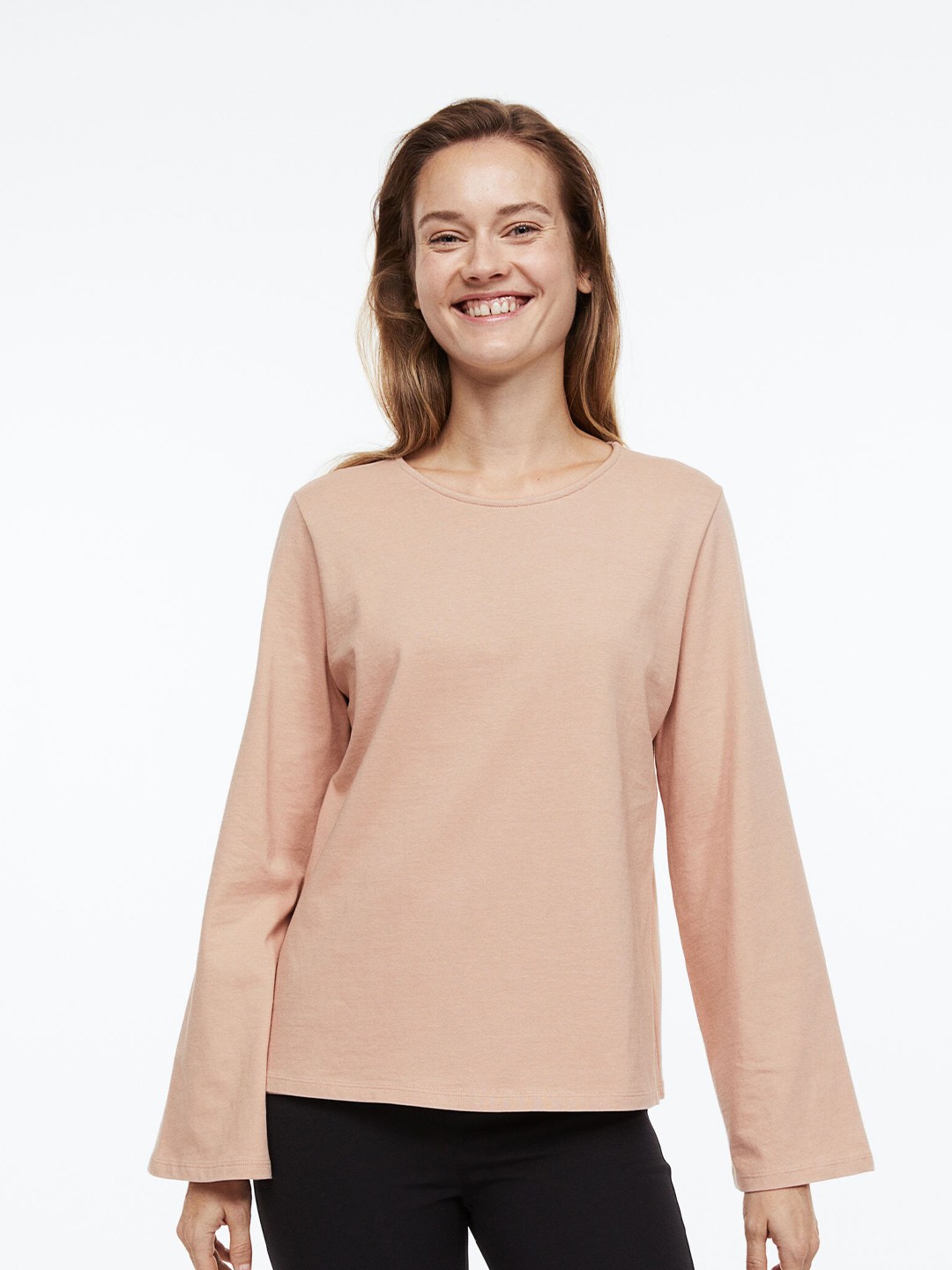 

H&M Women Beige Pure Cotton Flared Sleeve Nursing Top