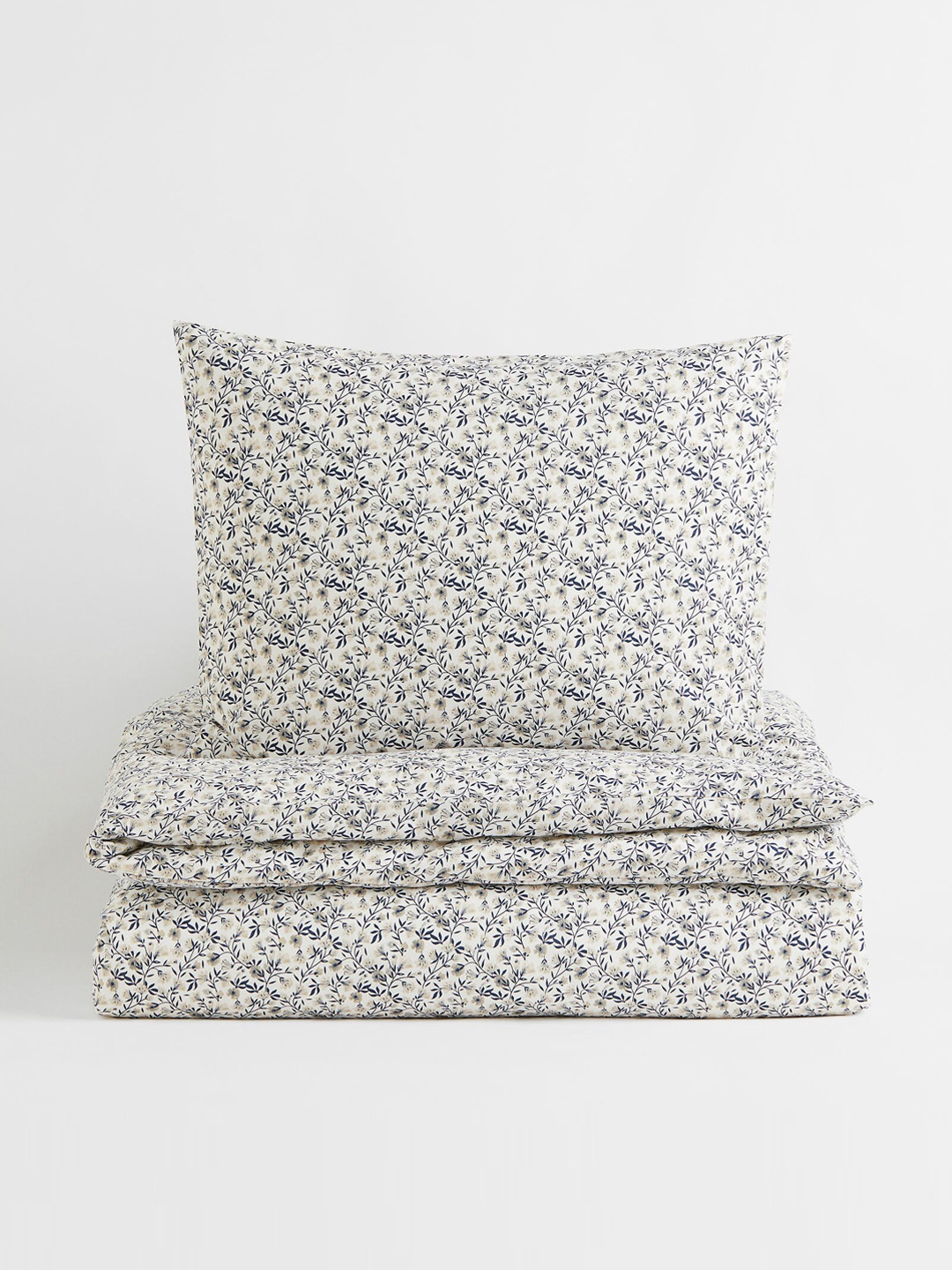 

H&M Beige Printed Cotton Single Duvet Cover Set