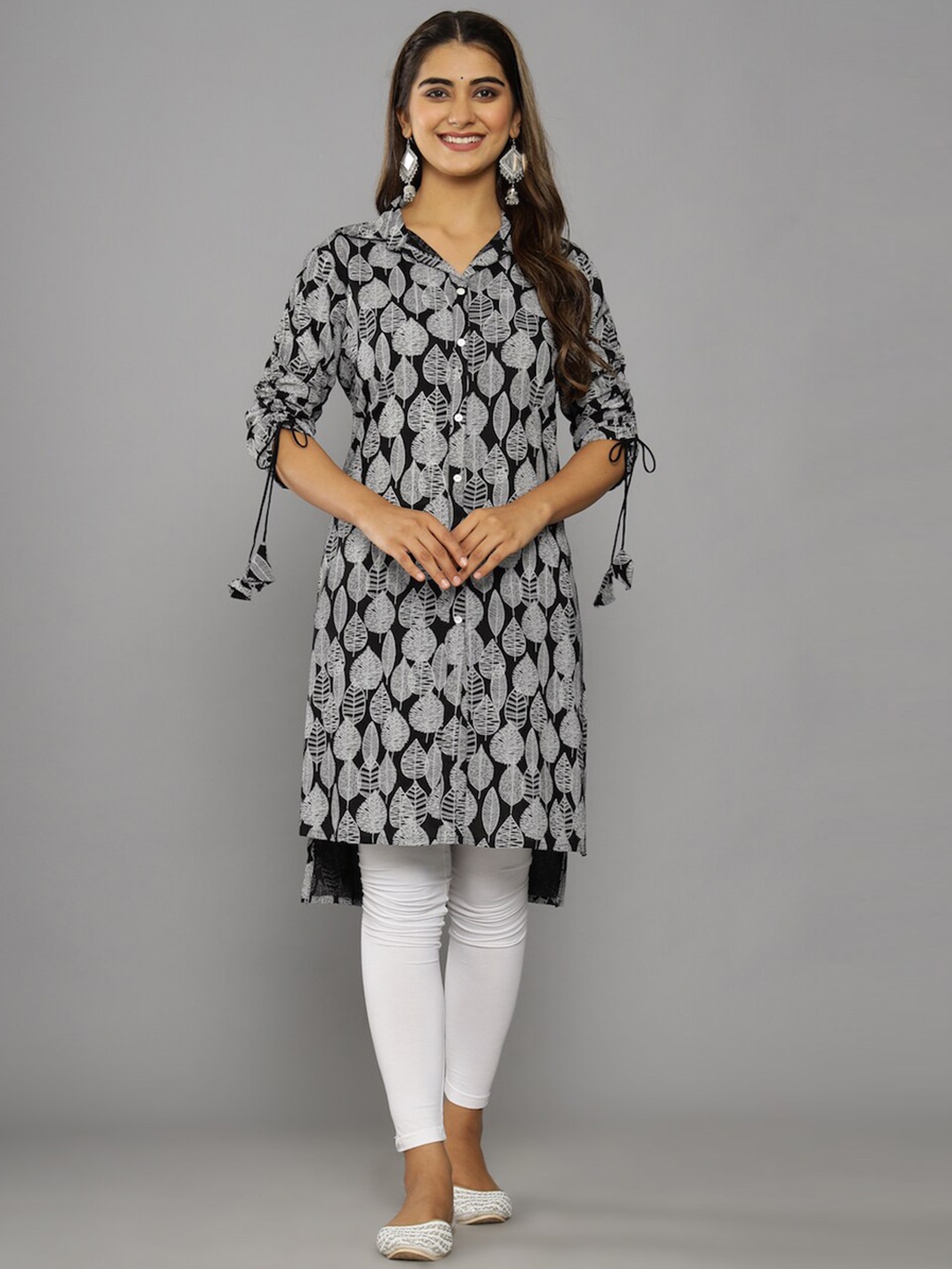 

KEEP CART Women Black Floral Printed Kurta