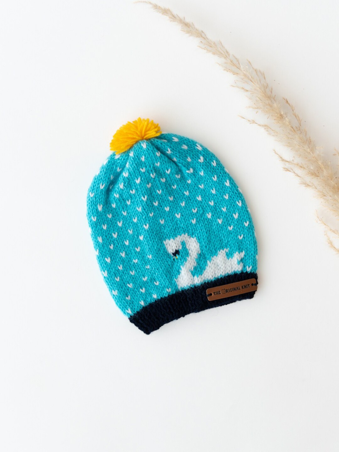 

The Original Knit Kids Blue & Black Self Design Beanie