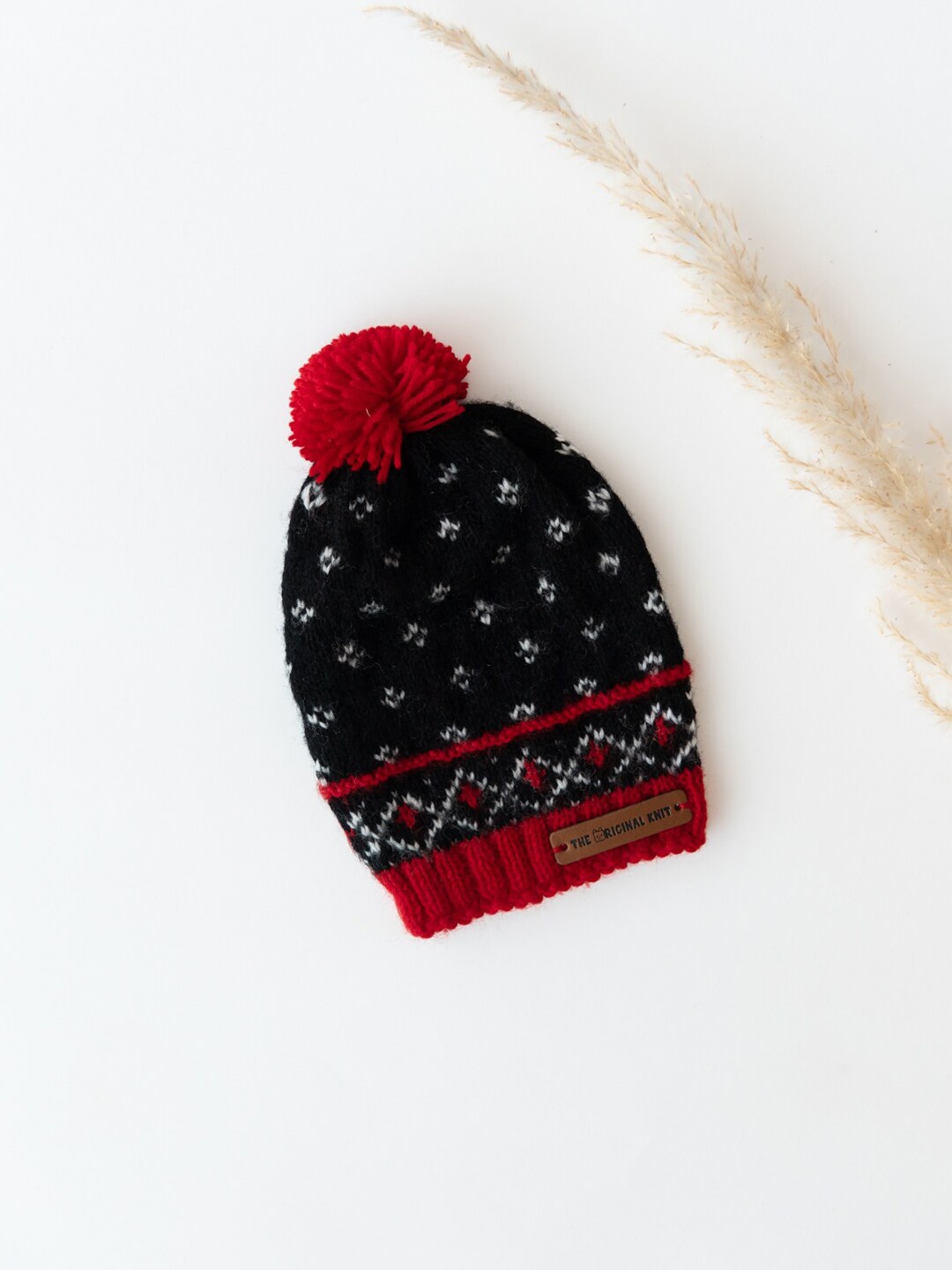 

The Original Knit Unisex Kids Black & Red Beanie